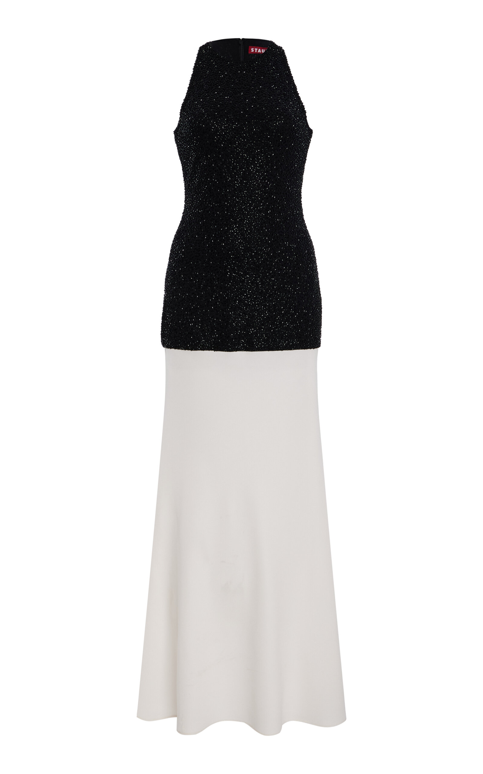 STAUD Waltz Beaded Maxi Dress - Black/white