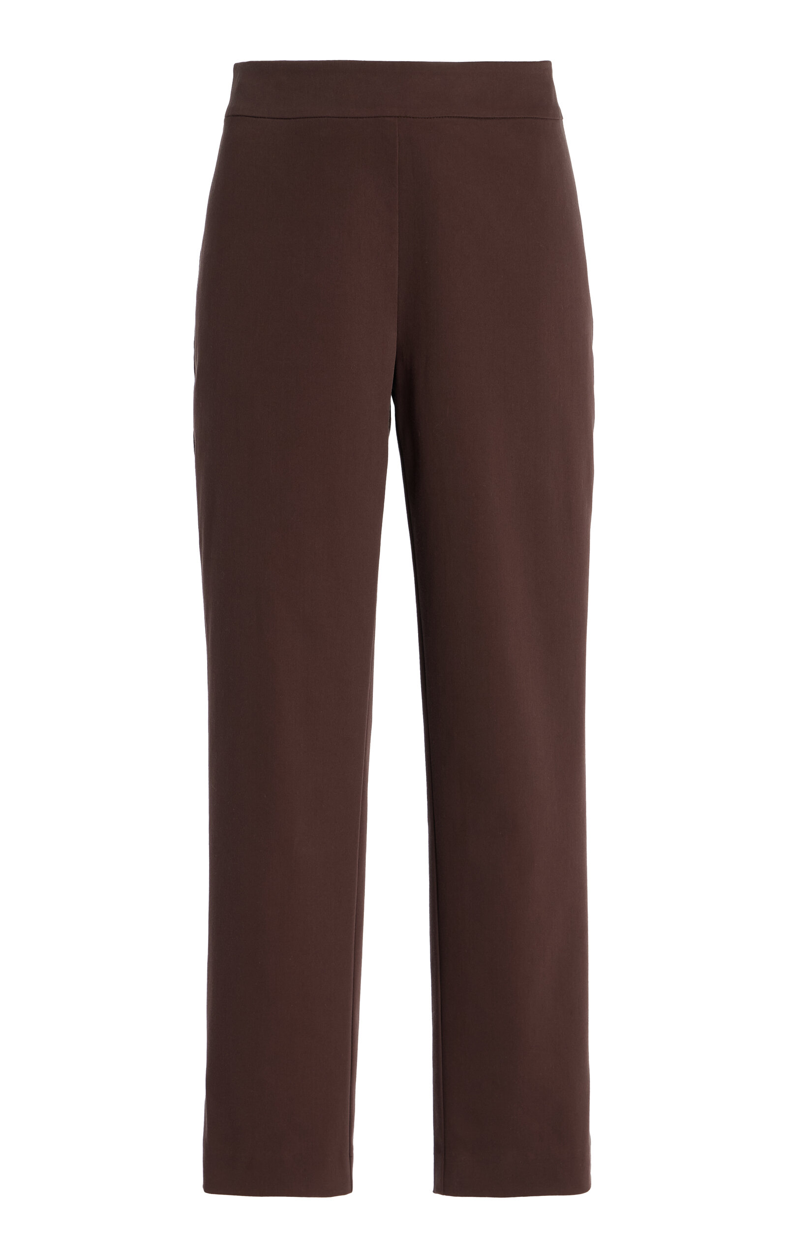 STAUD Hunter Cropped Cotton-Suiting Straight-Leg Pants - Brown