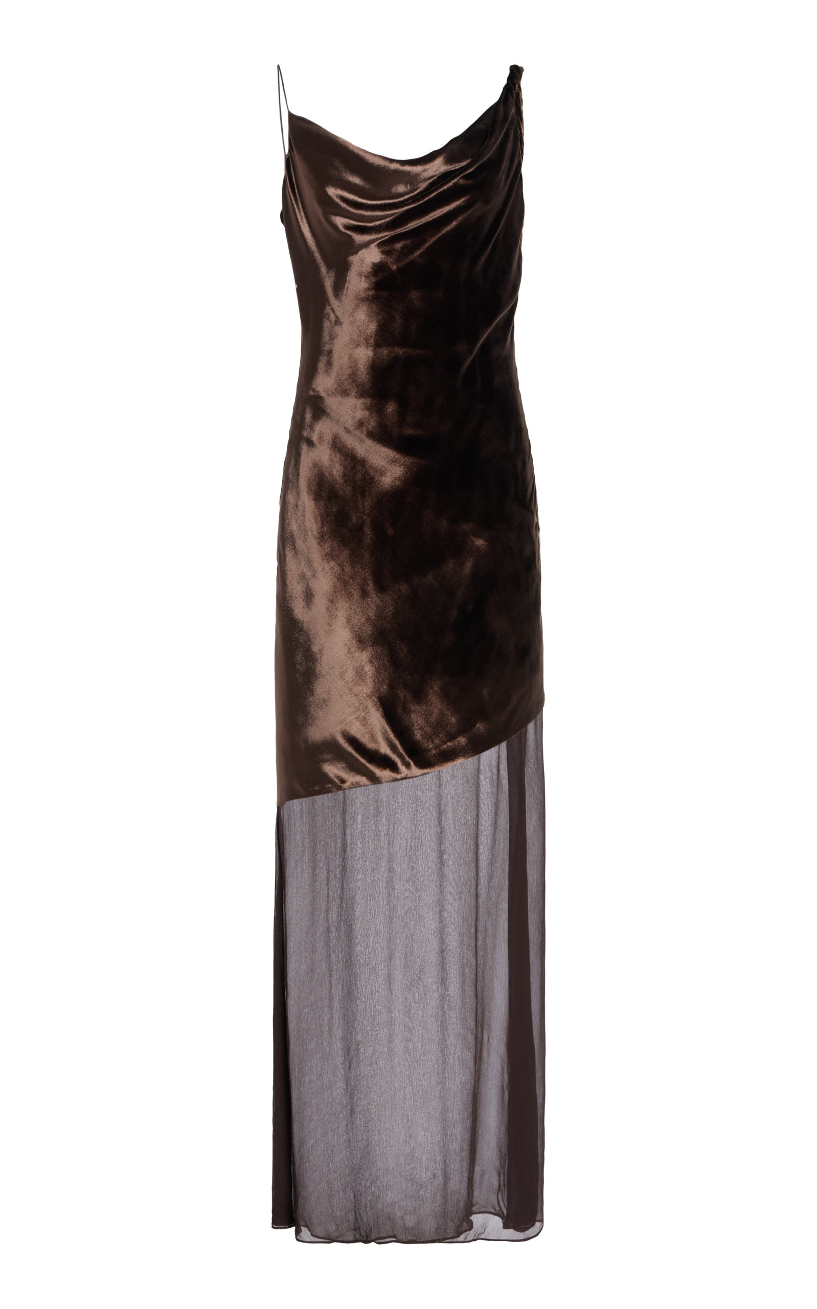 Staud Beaton Maxi Dress In Dark Chocolate In Brown