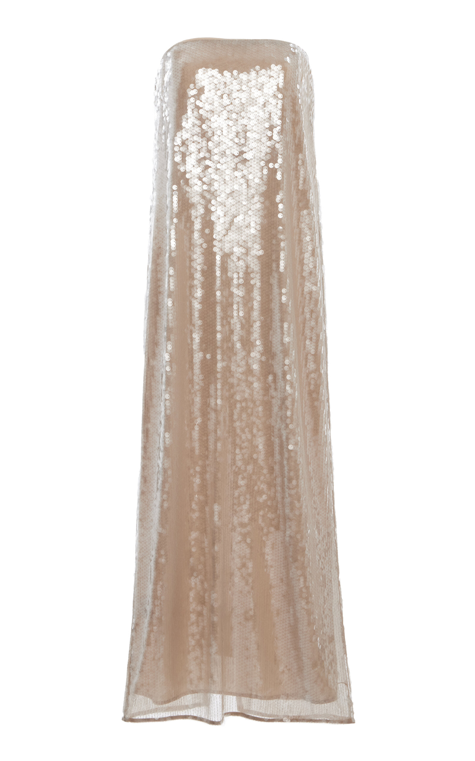STAUD Casey Sequined Maxi Dress - Silver