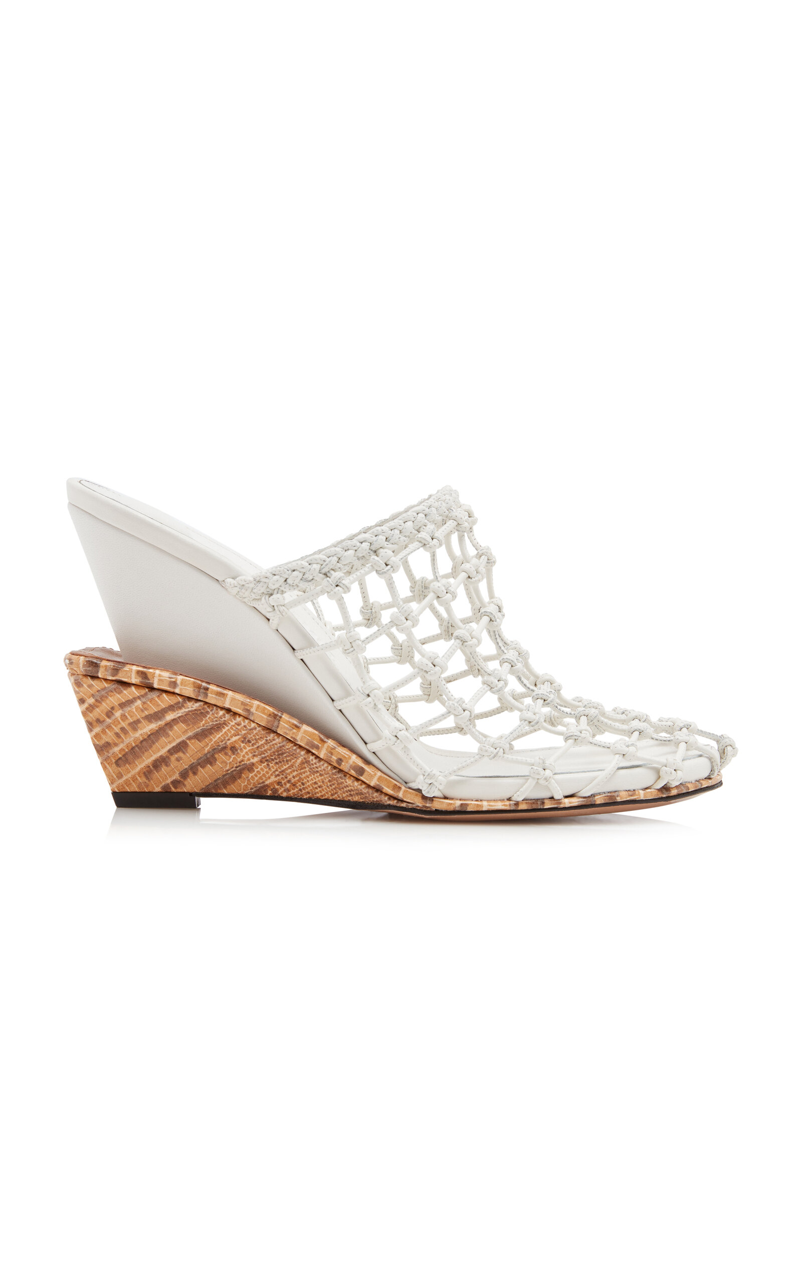 Jacquemus Doubles Netted Wedge Sandals - White