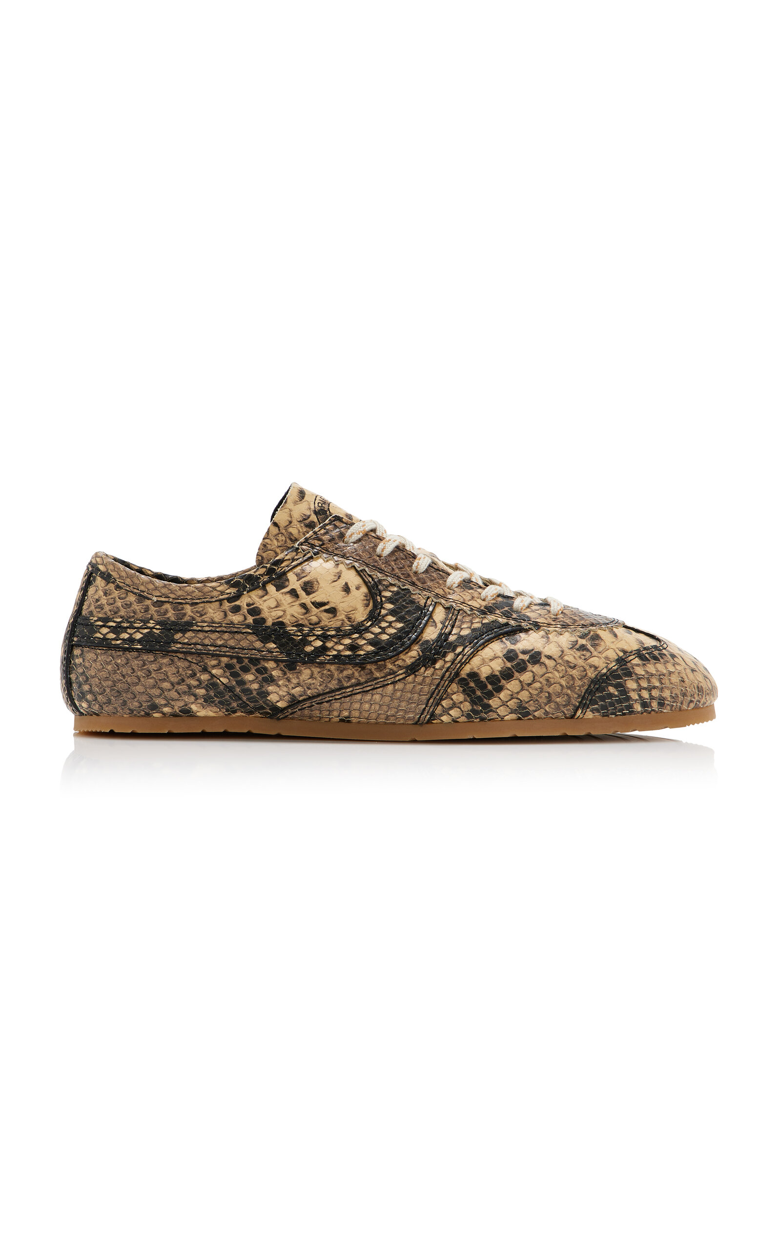 DRIES VAN NOTEN SNAKE-PRINT LEATHER SNEAKERS