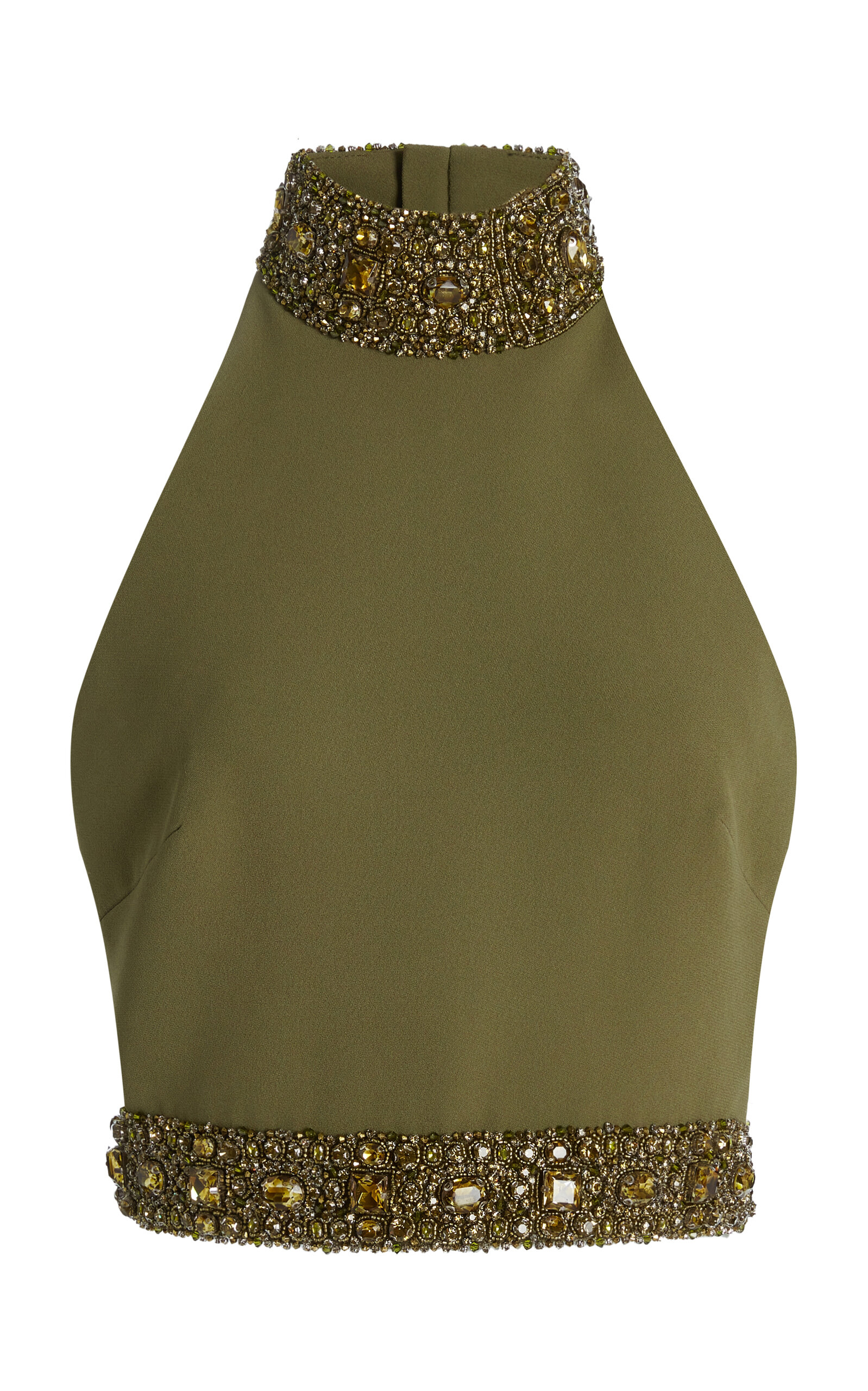 Zuhair Murad Embellished Cady Crop Top