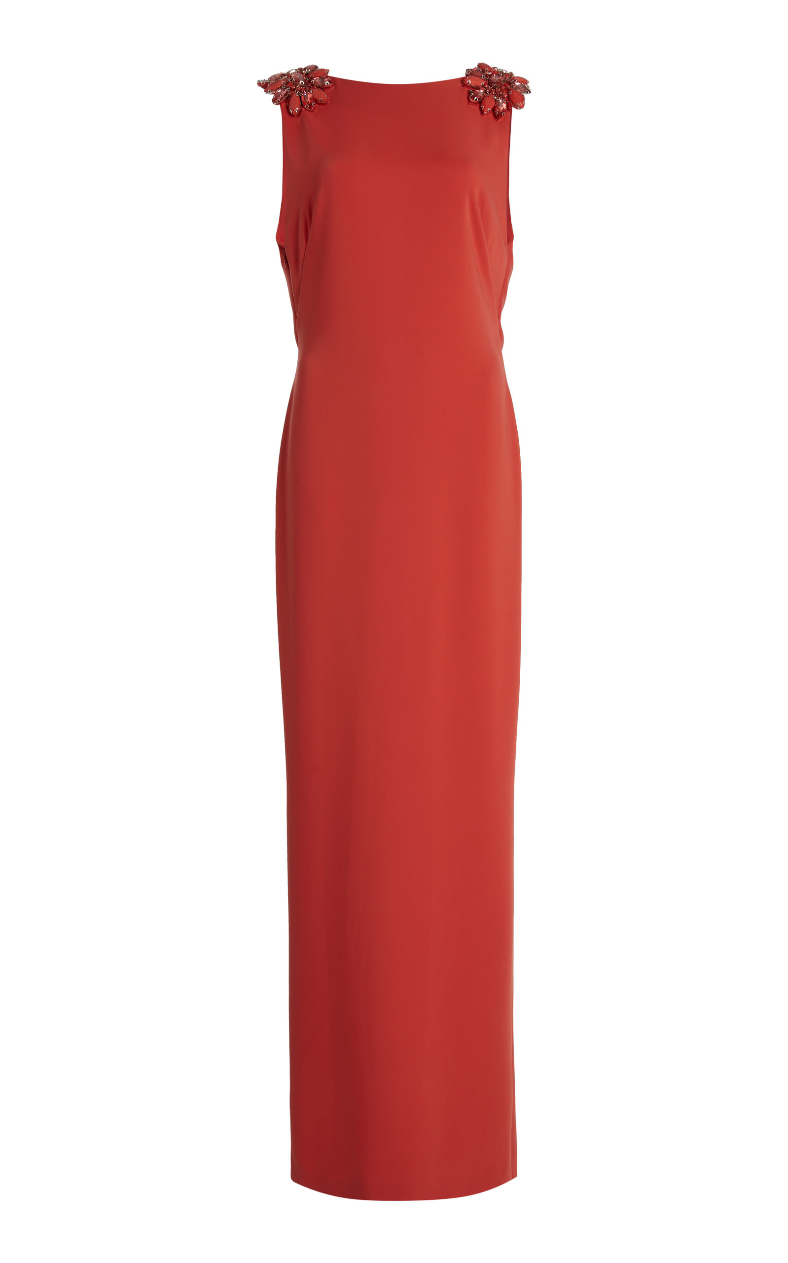 Zuhair Murad Embellished Draped Cady Gown - Orange