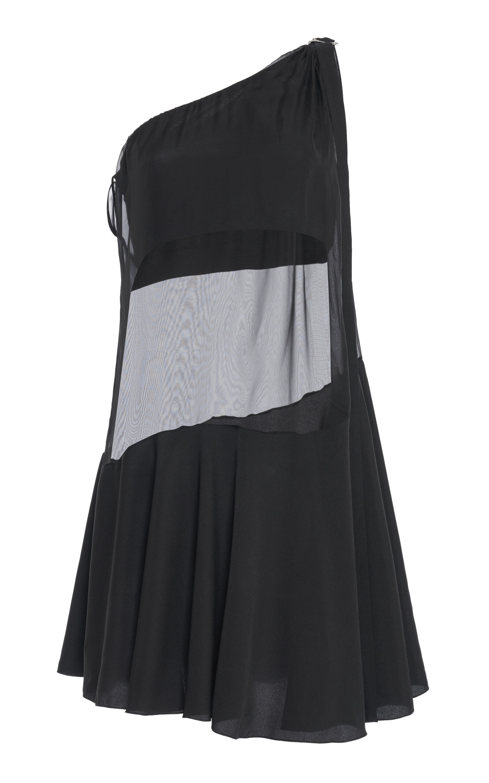Nensi Dojaka Asymmetric Flared Mini Dress In Black