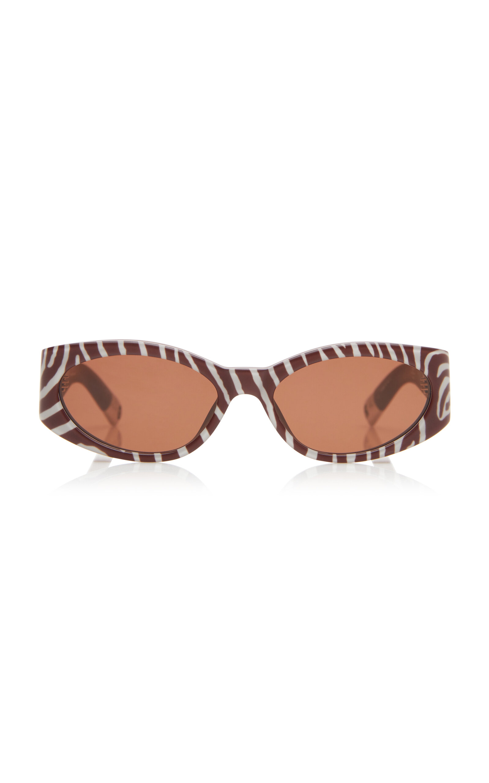 Jacquemus Oval-frame Acetate Sunglasses In Animal