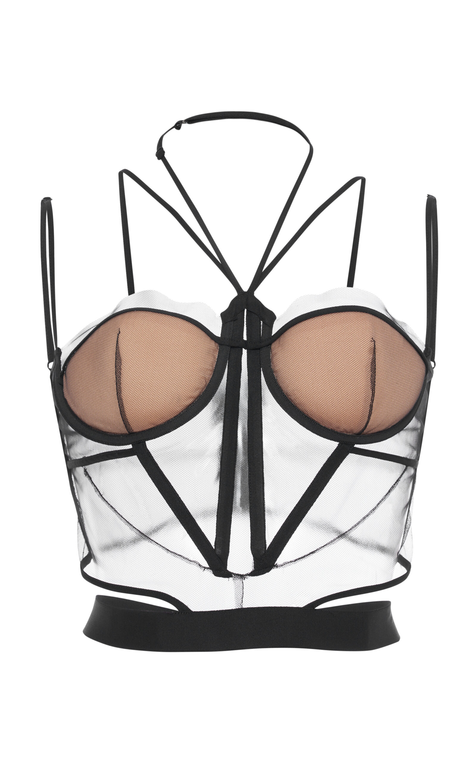 Nensi Dojaka Sheer Corset Top - Neutral