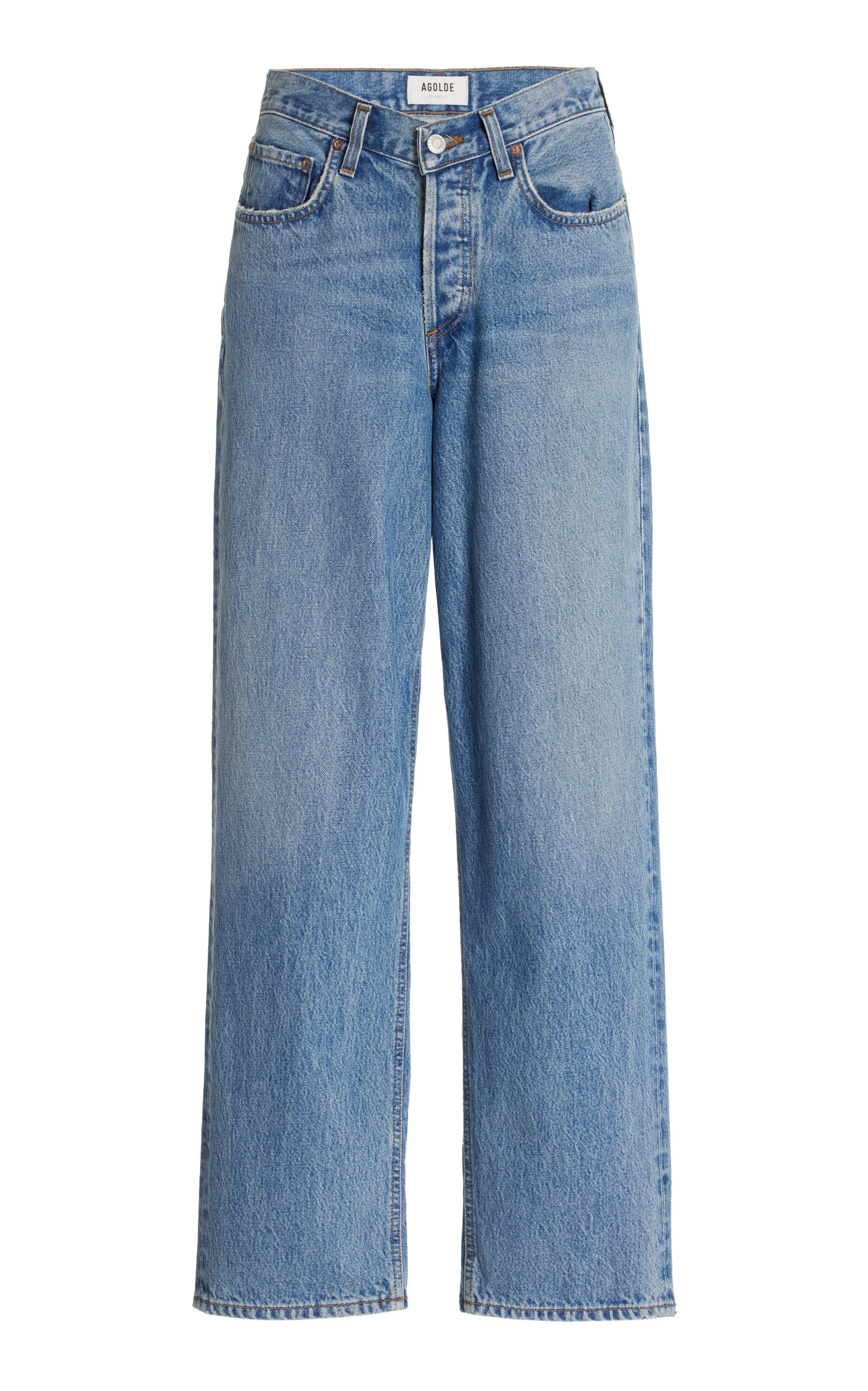 Agolde Front Rigid High-Rise Straight-Leg Jeans - Medium Wash