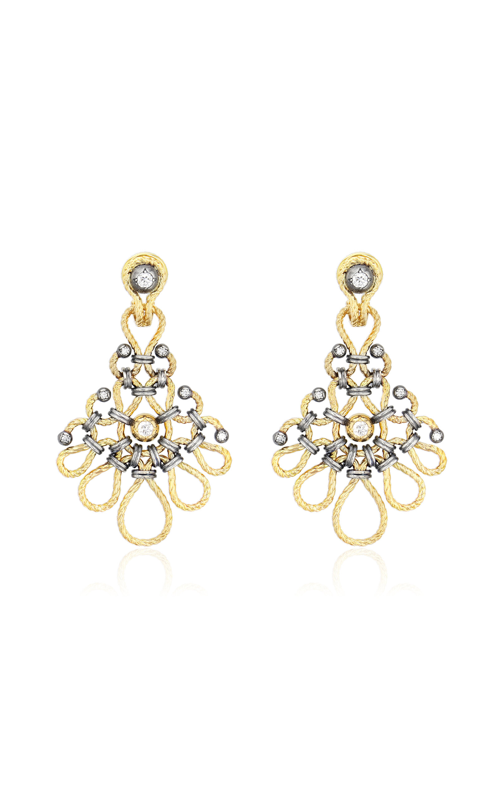Elie Top Twist 18k Yellow Gold; Sterling Silver Diamond Earrings In Gold