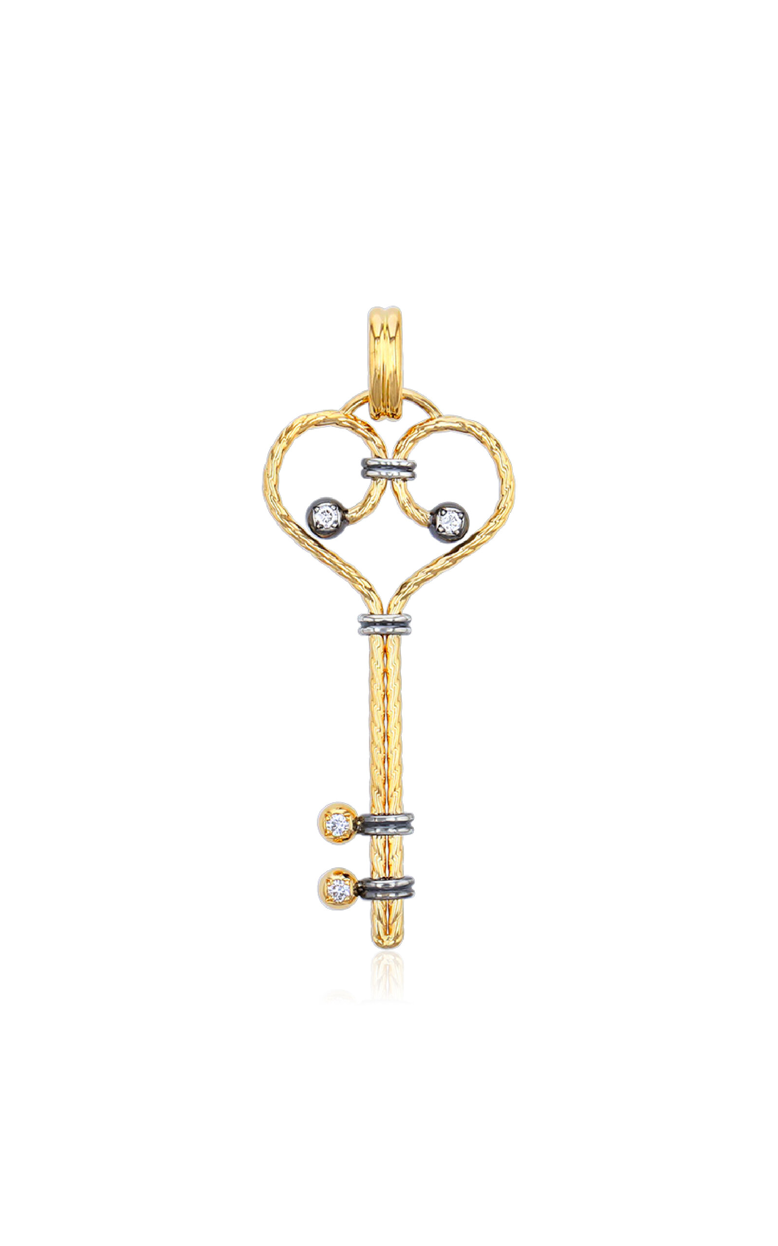 Elie Top Clé Twist 18k Yellow Gold; Sterling Silver Diamond Charm In Gold