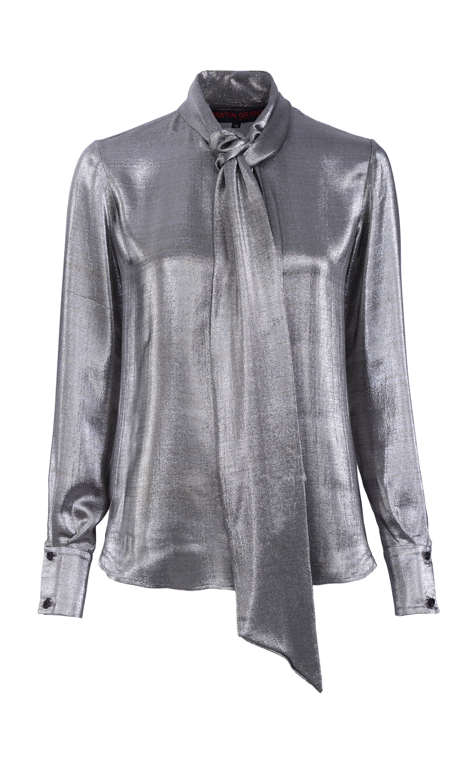 Martin Grant Metallic Silk-Blend Shirt - Silver