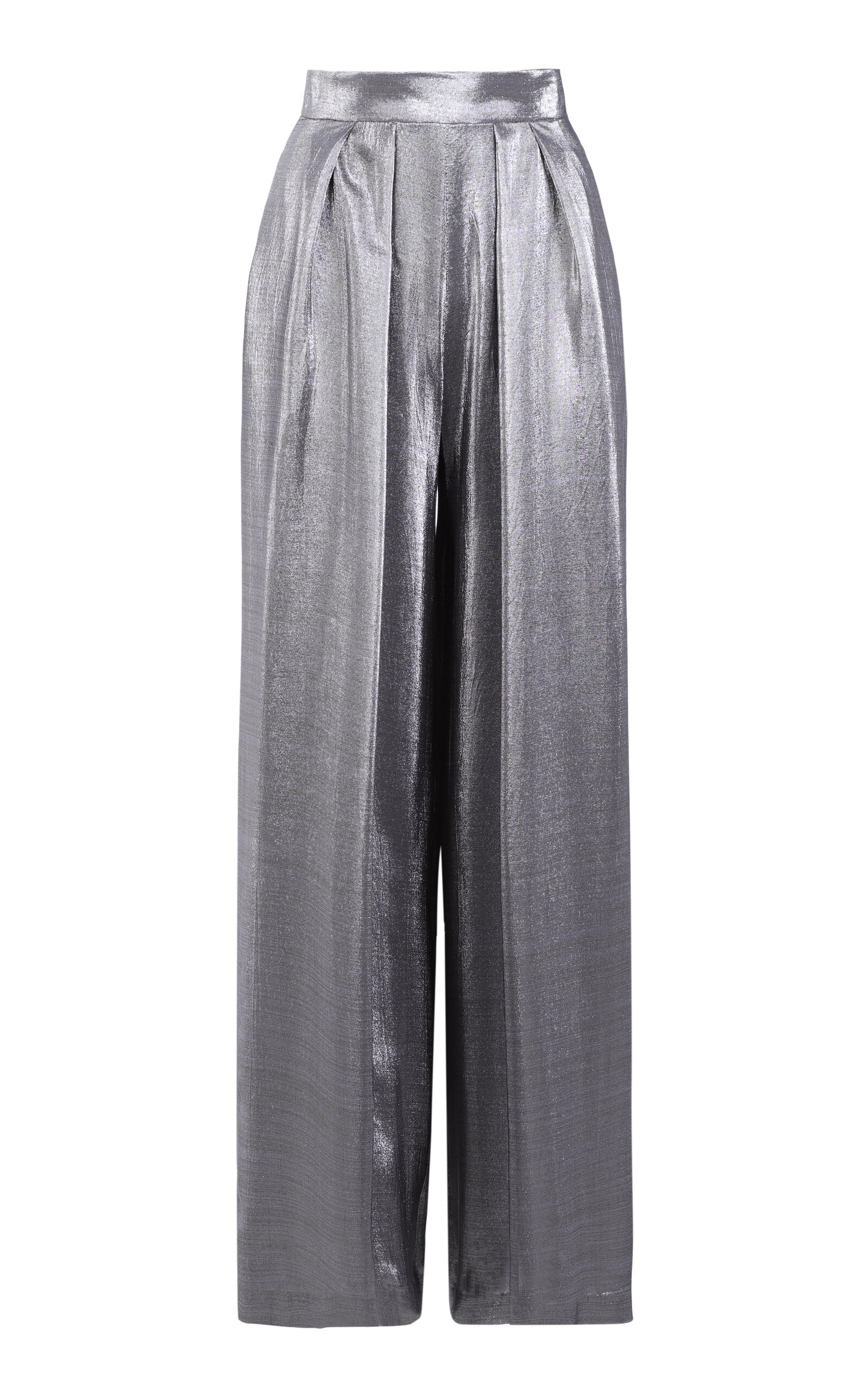 Martin Grant Metallic Silk-Blend Wide-Leg Pants