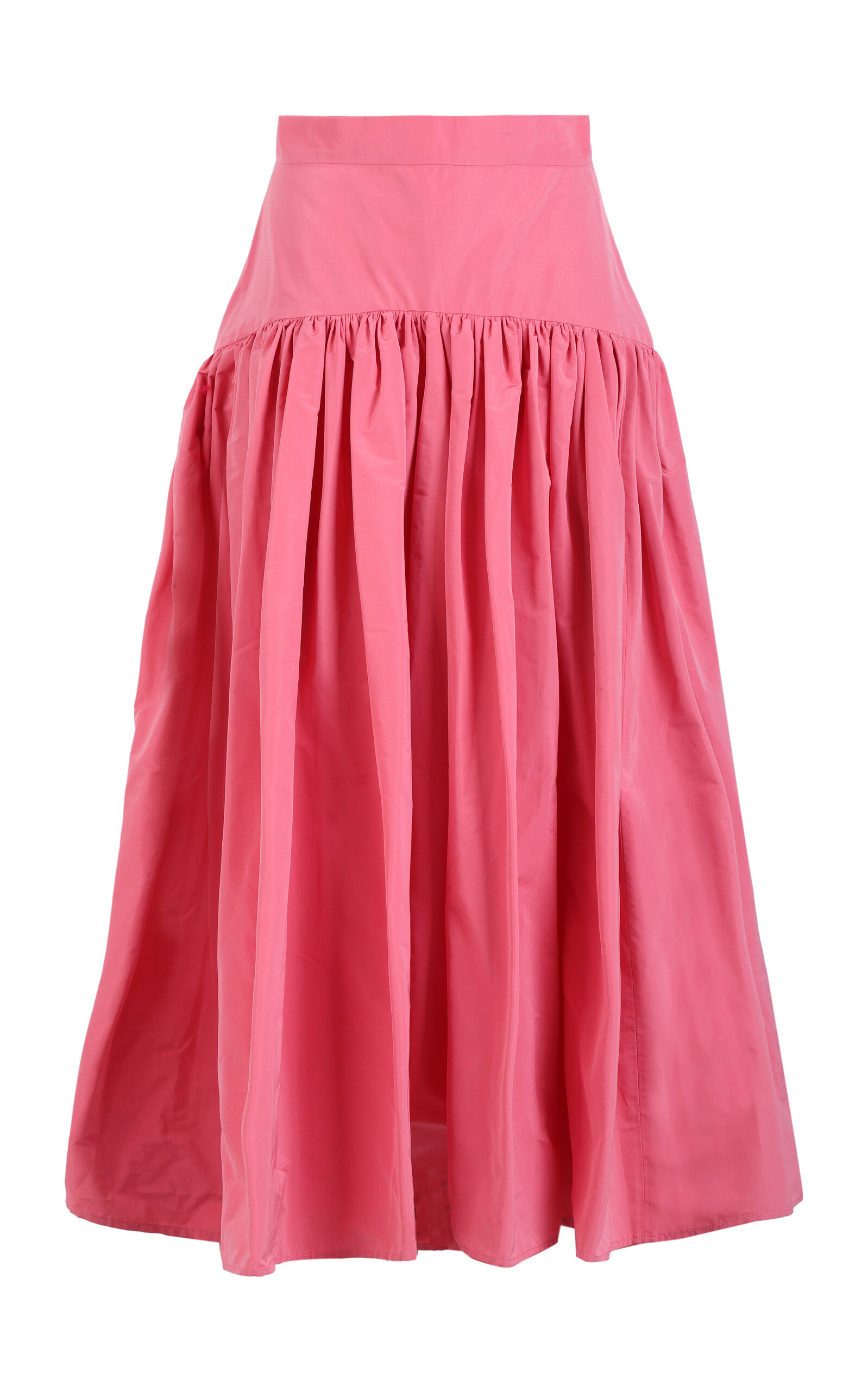 Martin Grant Gathered Cotton-Blend Midi Skirt - Pink