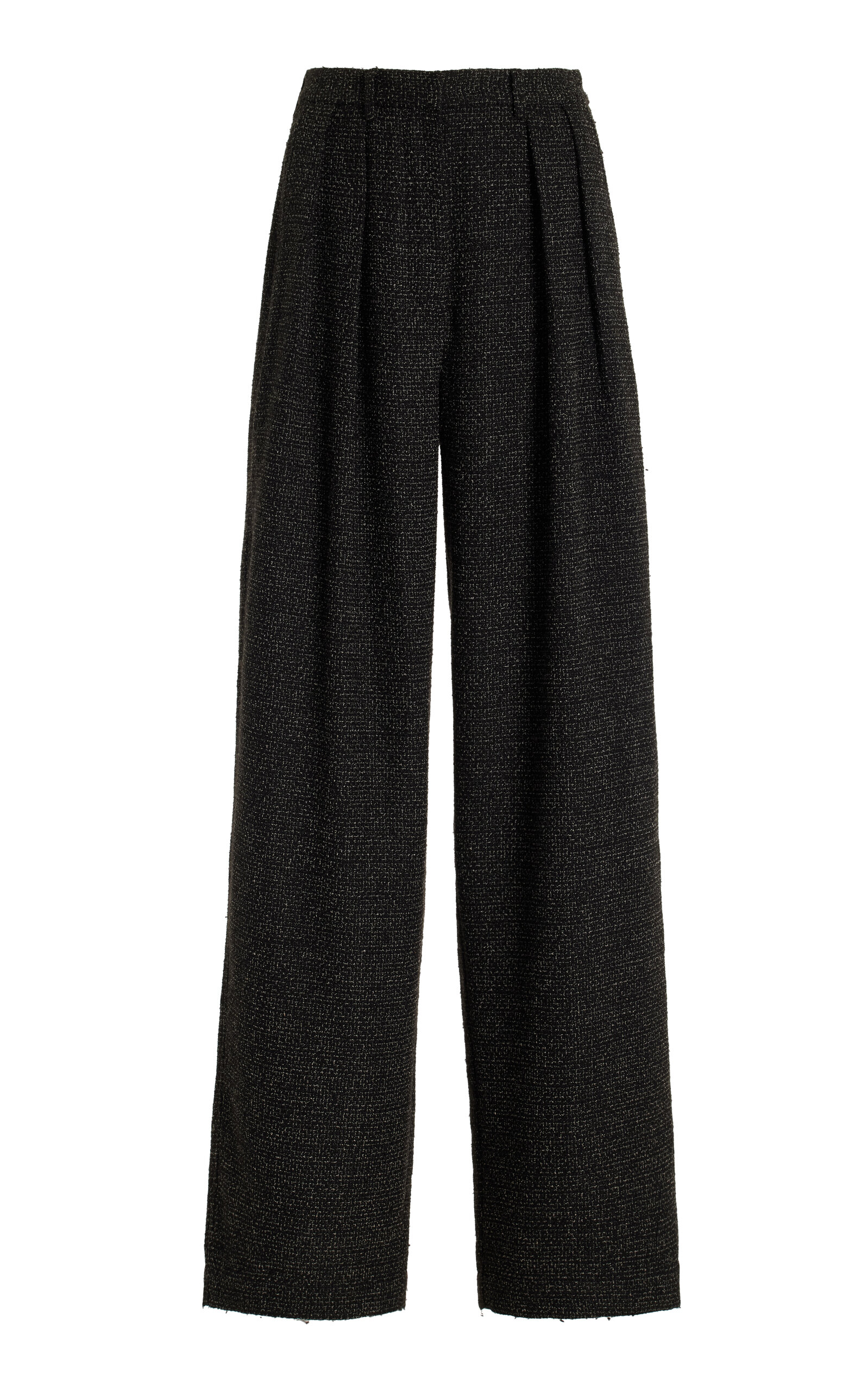 Proenza Schouler White Label Pleated Melange Wide-Leg Pants - Grey