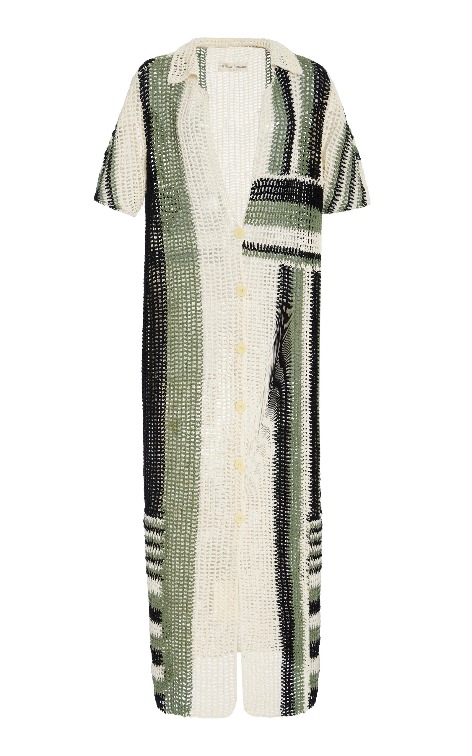All That Remains Exclusive Una Crocheted Cotton Shirt Dress In Stripe