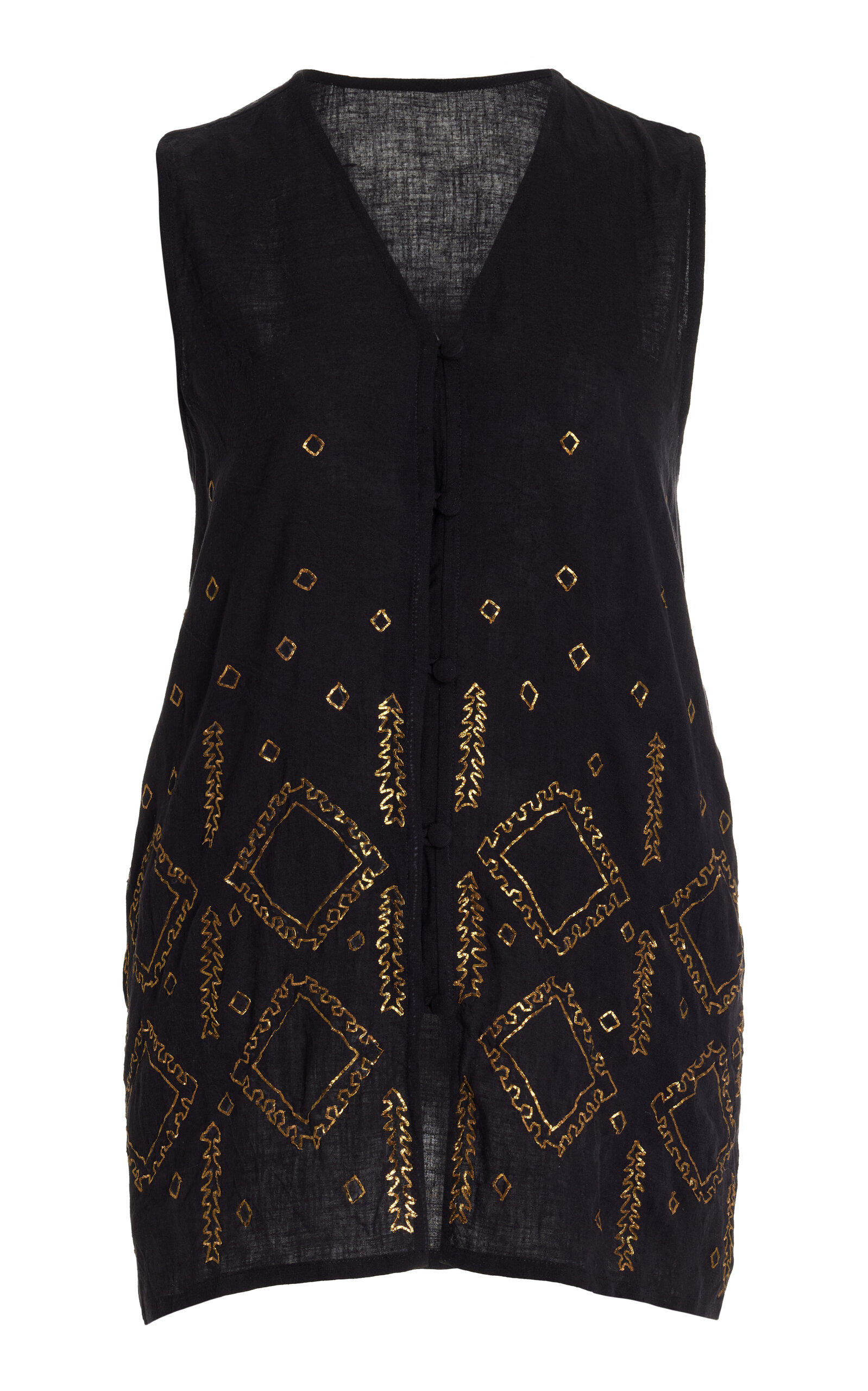 Cleo Embroidered Silk Vest