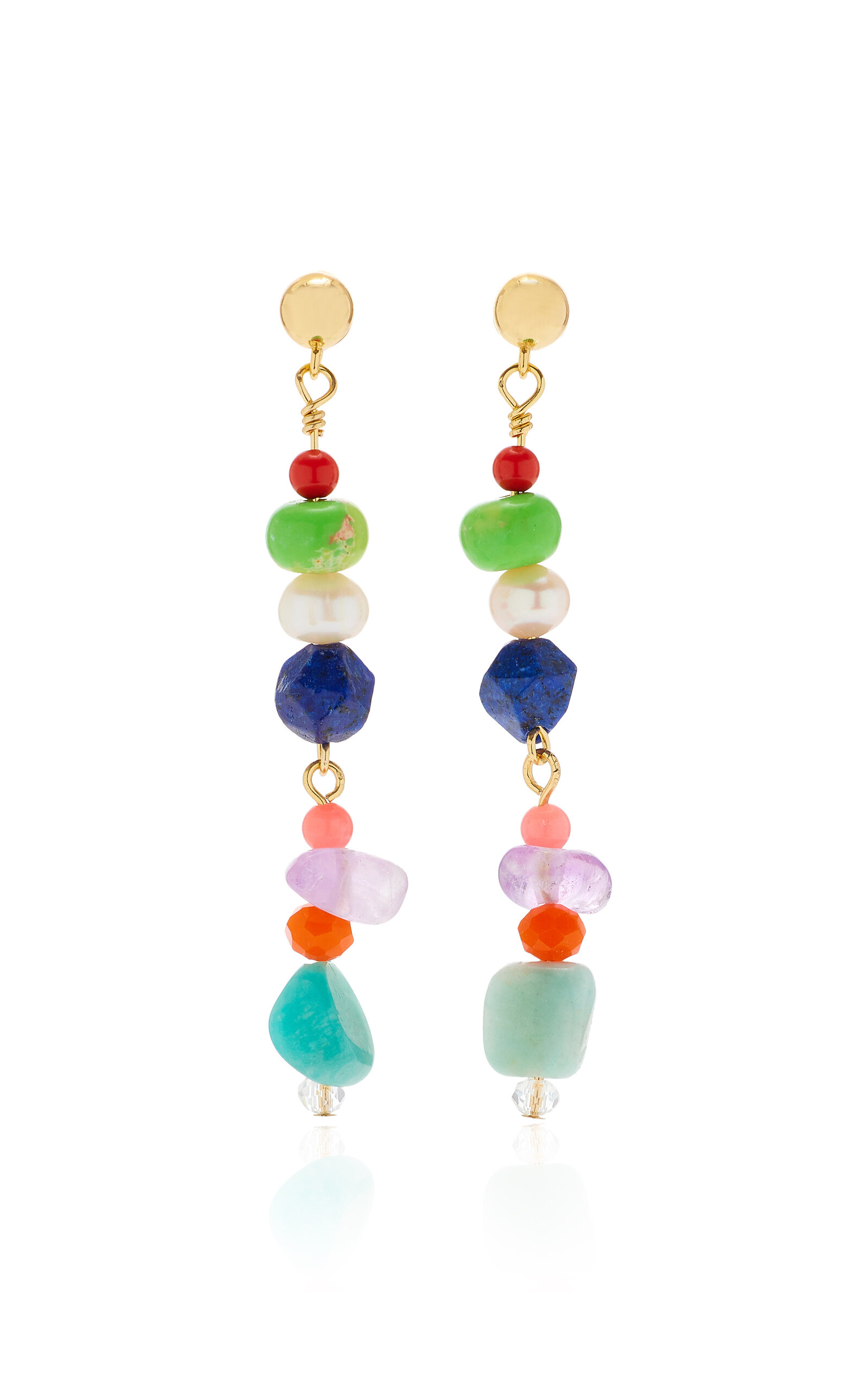 Anni Lu Rock My World 18K Gold-Plated Multi-Stone Earrings - Multi - OS - Moda Operandi