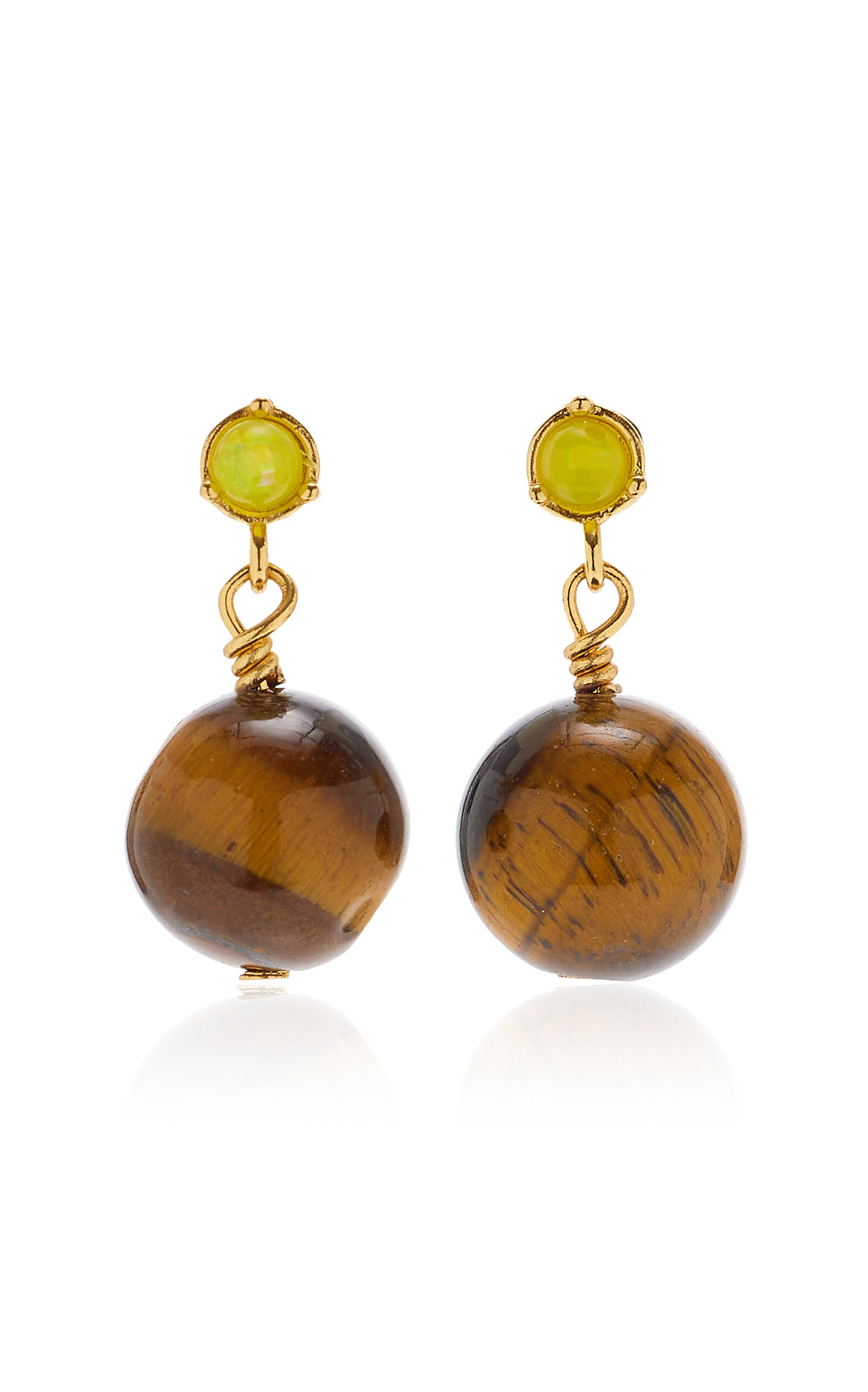Eye Of The Tiger 18K Gold-Plated Earrings