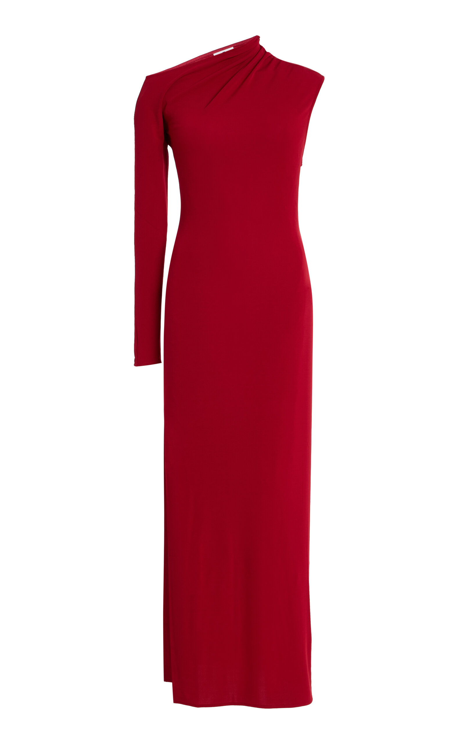Courrèges One-Shoulder Crepe-Jersey Maxi Dress - Red