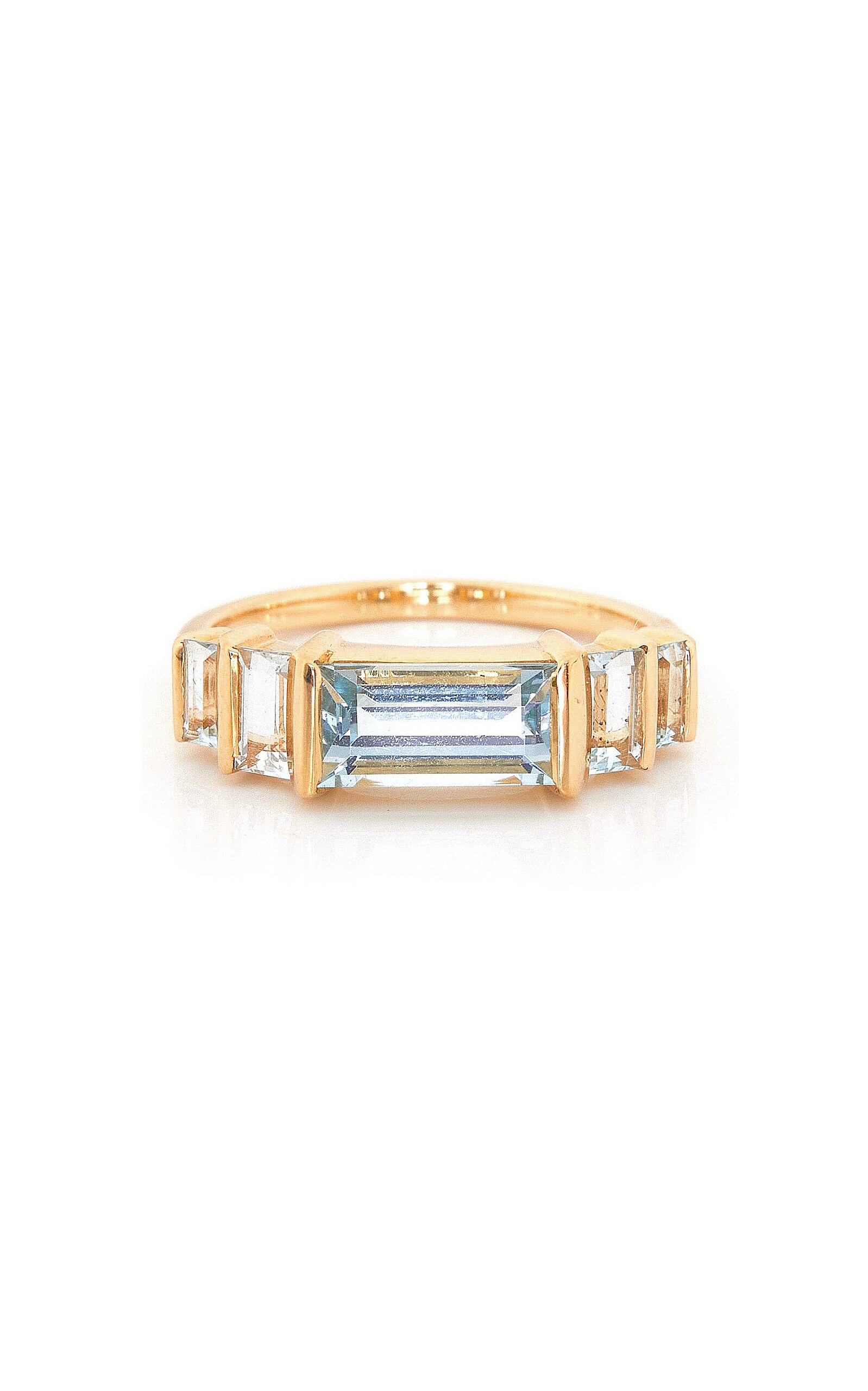 18K Yellow Gold Aquamarine Ring