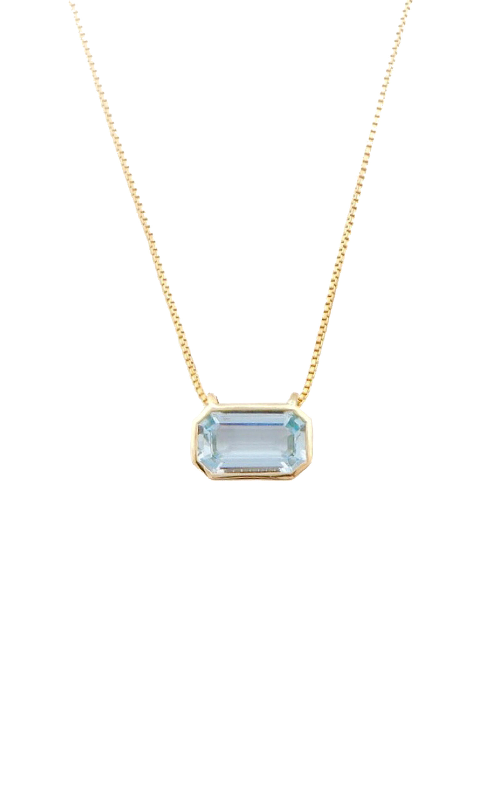 18K Yellow Gold Aquamarine Necklace