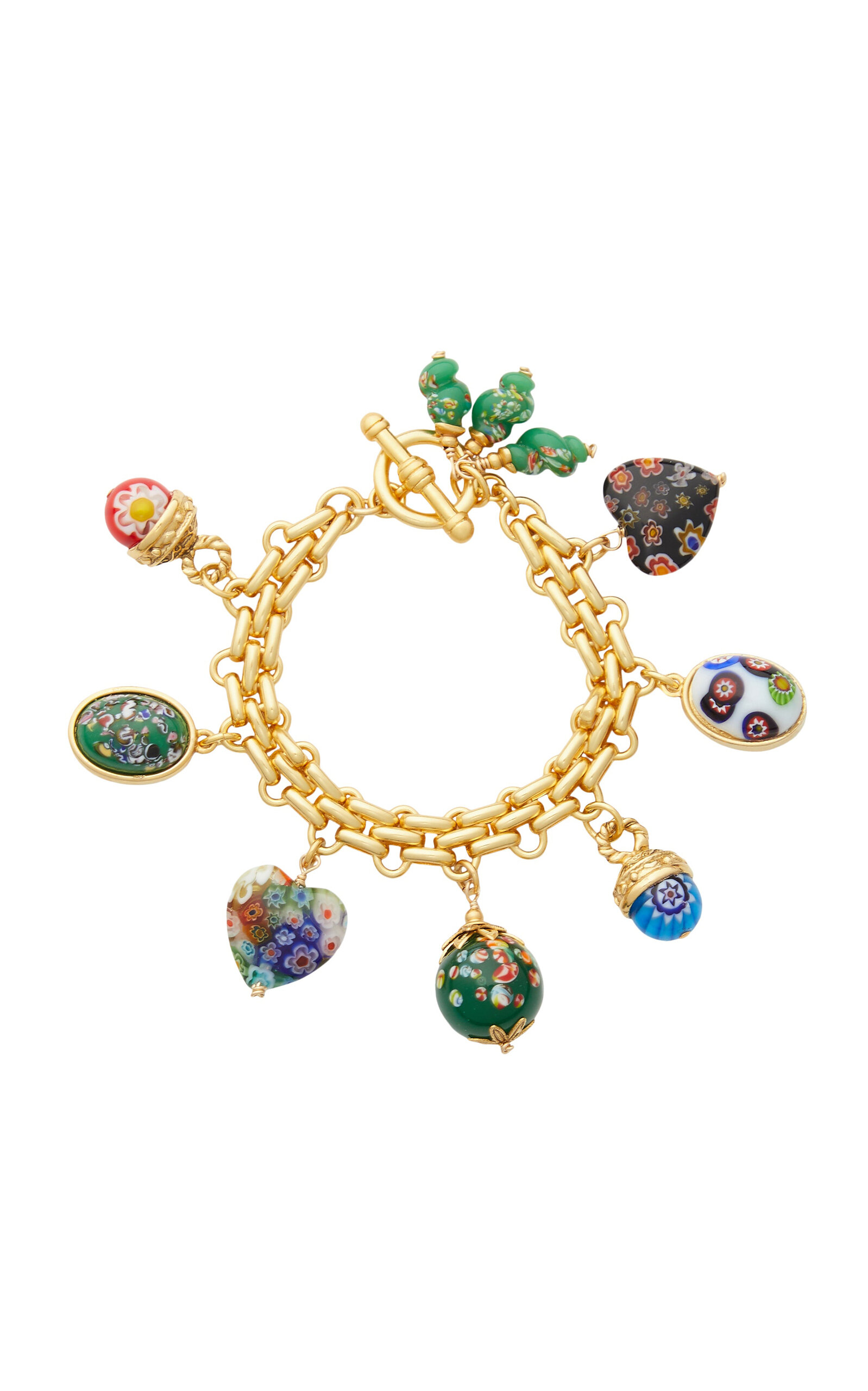 Spellbound Gold-Plated Glass Charm Bracelet