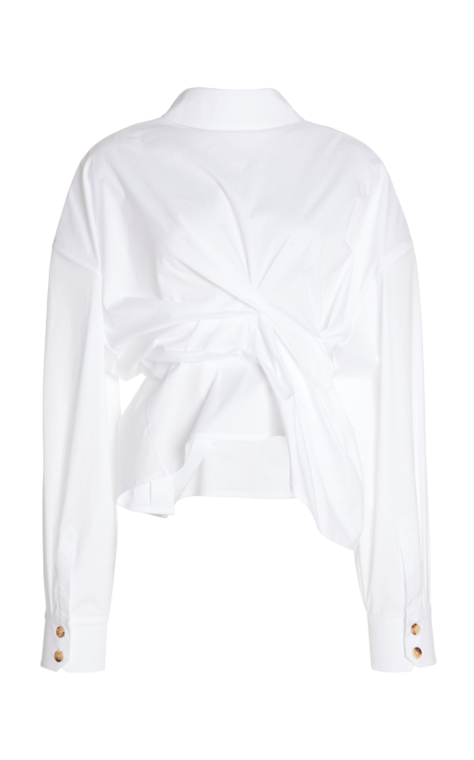 A.W.A.K.E. MODE Twisted Stretch-Cotton Shirt - White