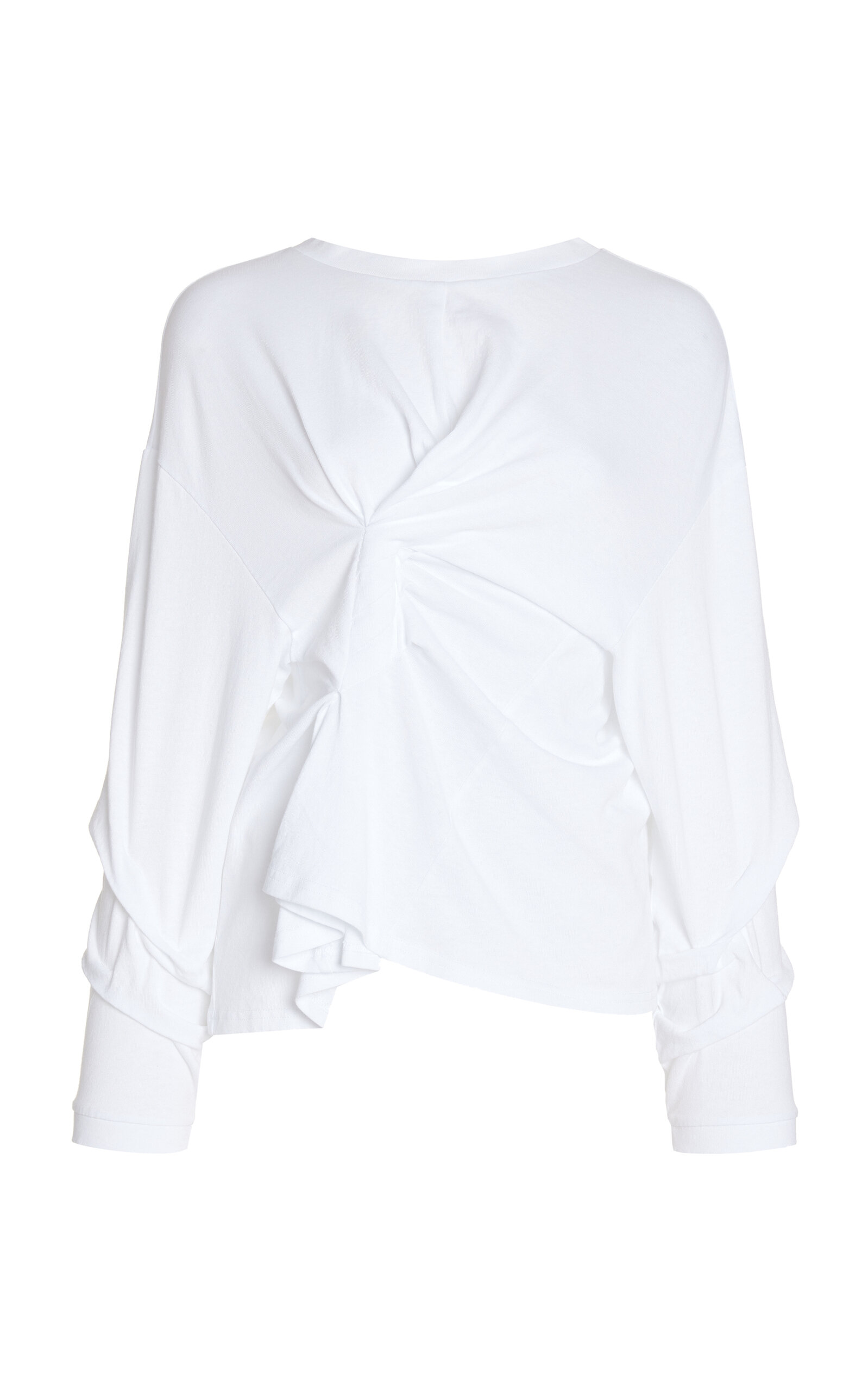 A.W.A.K.E. ORGANIC COTTON OPEN-BACK KNOTTED JERSEY TOP 