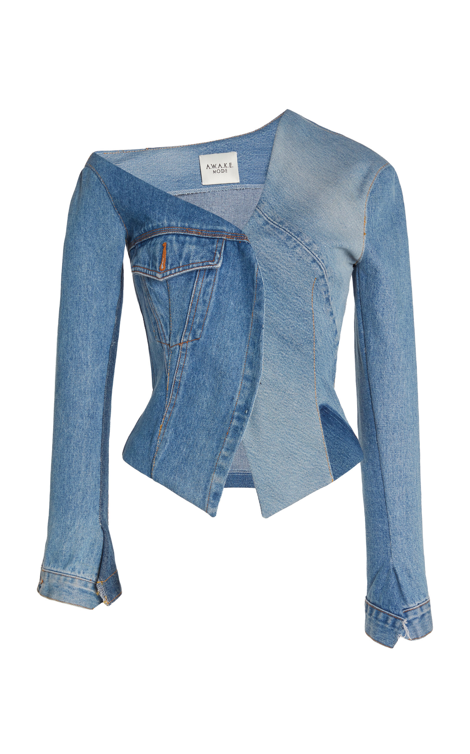 Upcycled Denim Off-the-Shoulder Top