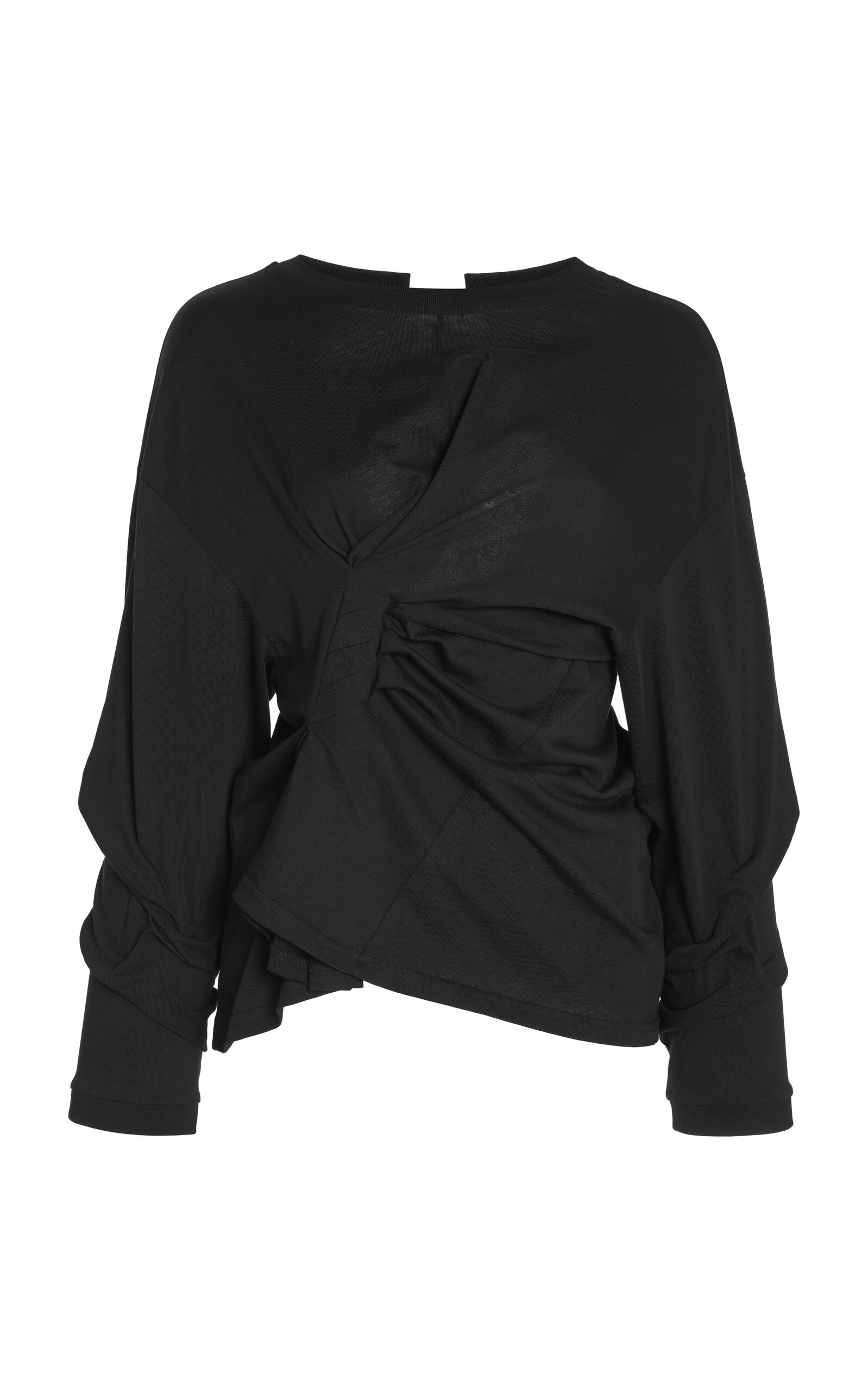 A.W.A.K.E. ORGANIC COTTON OPEN-BACK KNOTTED JERSEY TOP