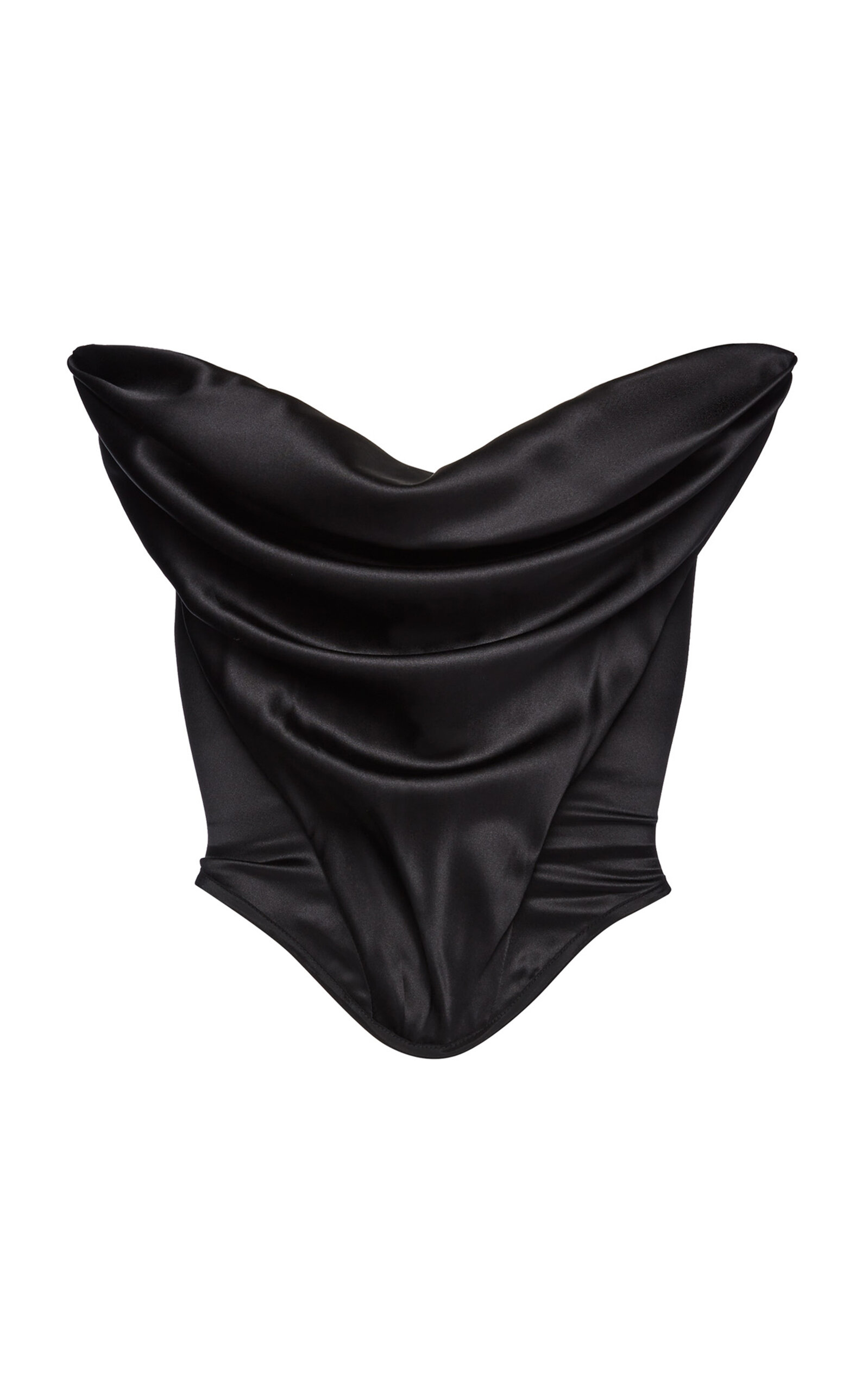 Magda Butrym Strapless Stretch-Silk Corset Top - Black