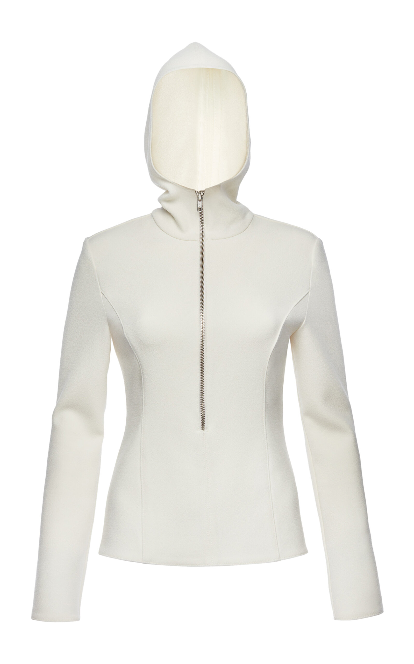 Magda Butrym Hooded Zip-up Top In Off-white