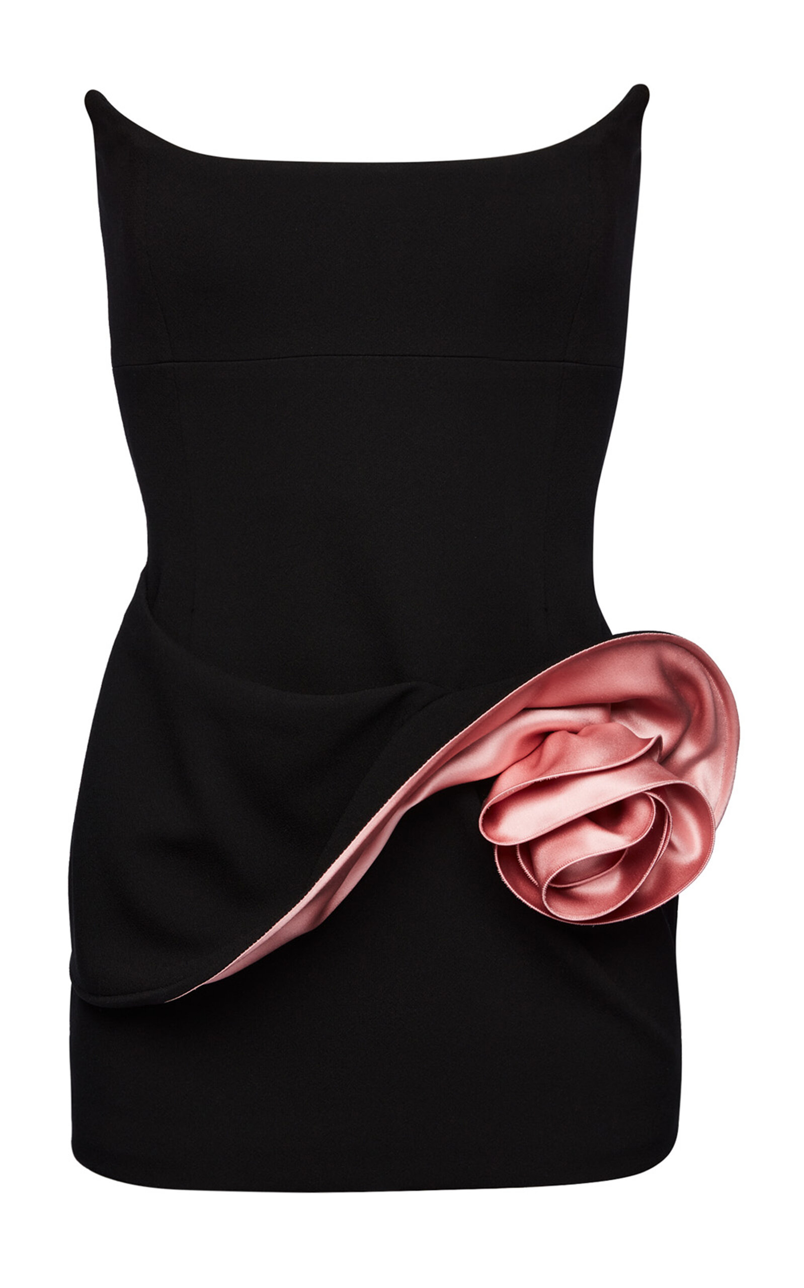 Shop Magda Butrym Rosette-detailed Mini Dress In Black