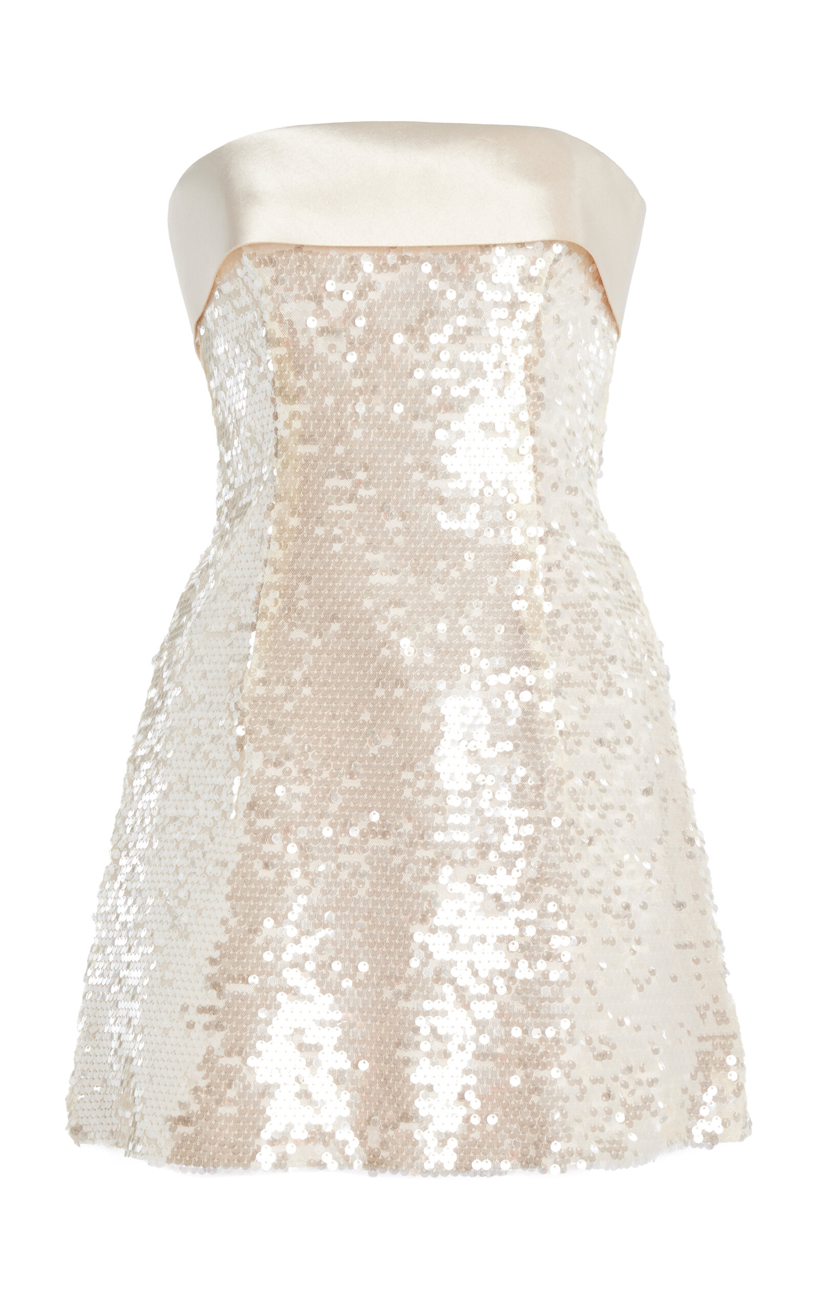 Philosophy Di Lorenzo Serafini Metallic Dress With All-over Sequins In Tech Fabric Woman In Neutral