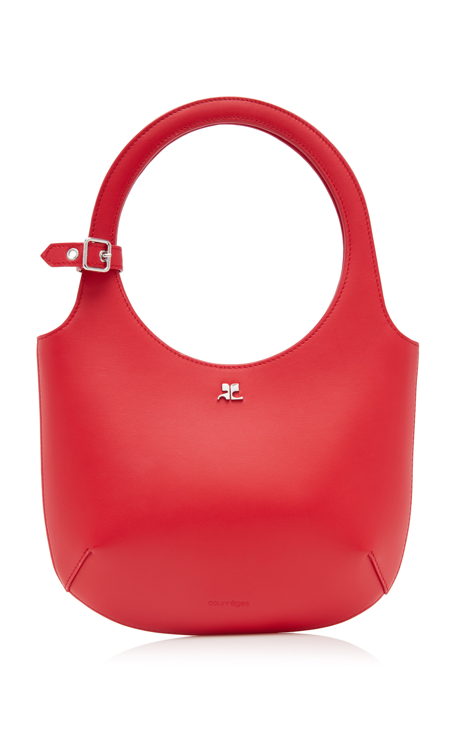 Courrèges Holy Leather Top Handle Bag - Red - OS