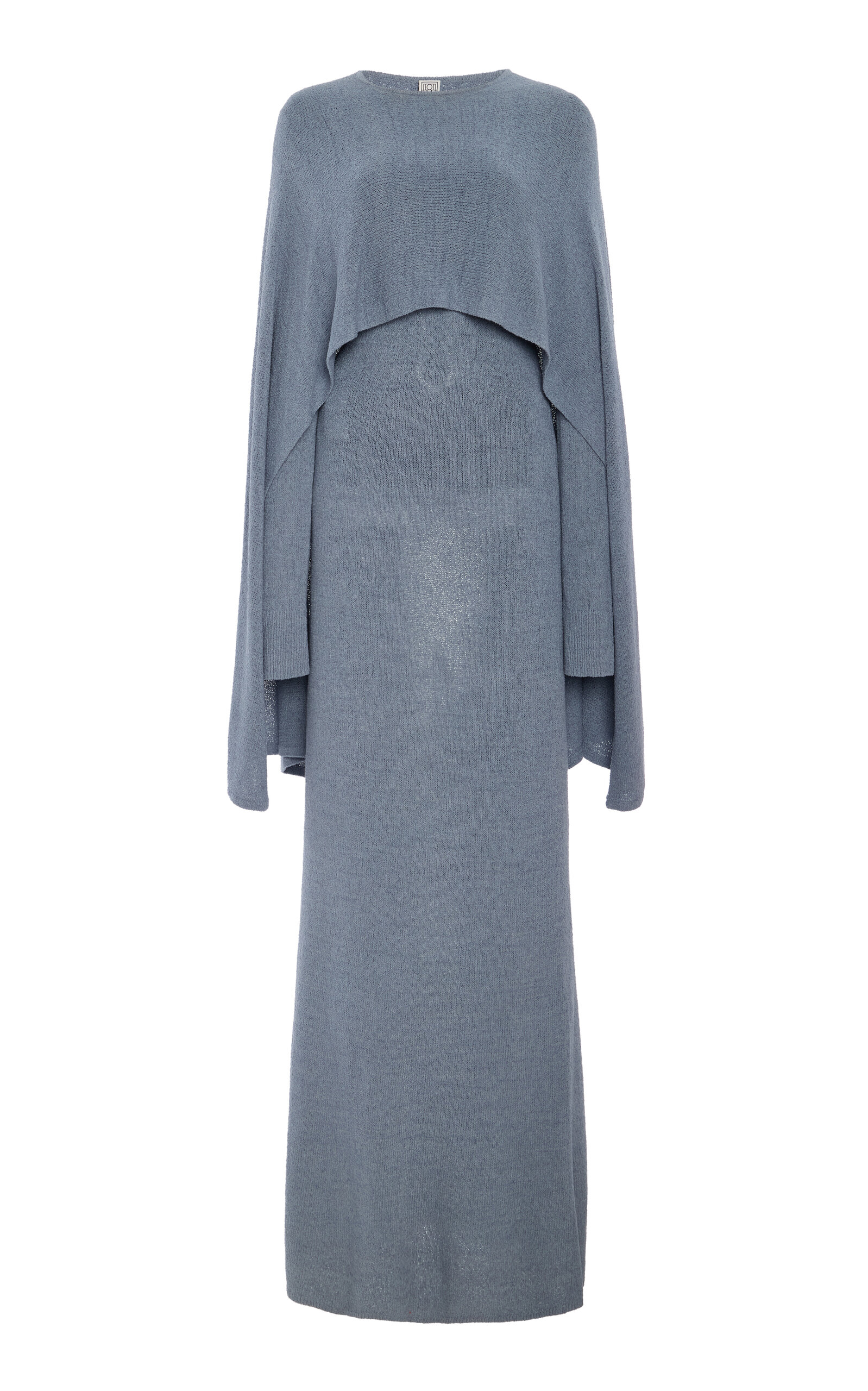 Toteme Cape-Detailed Knit Silk Maxi Dress - Blue - XS - Men's Clothing