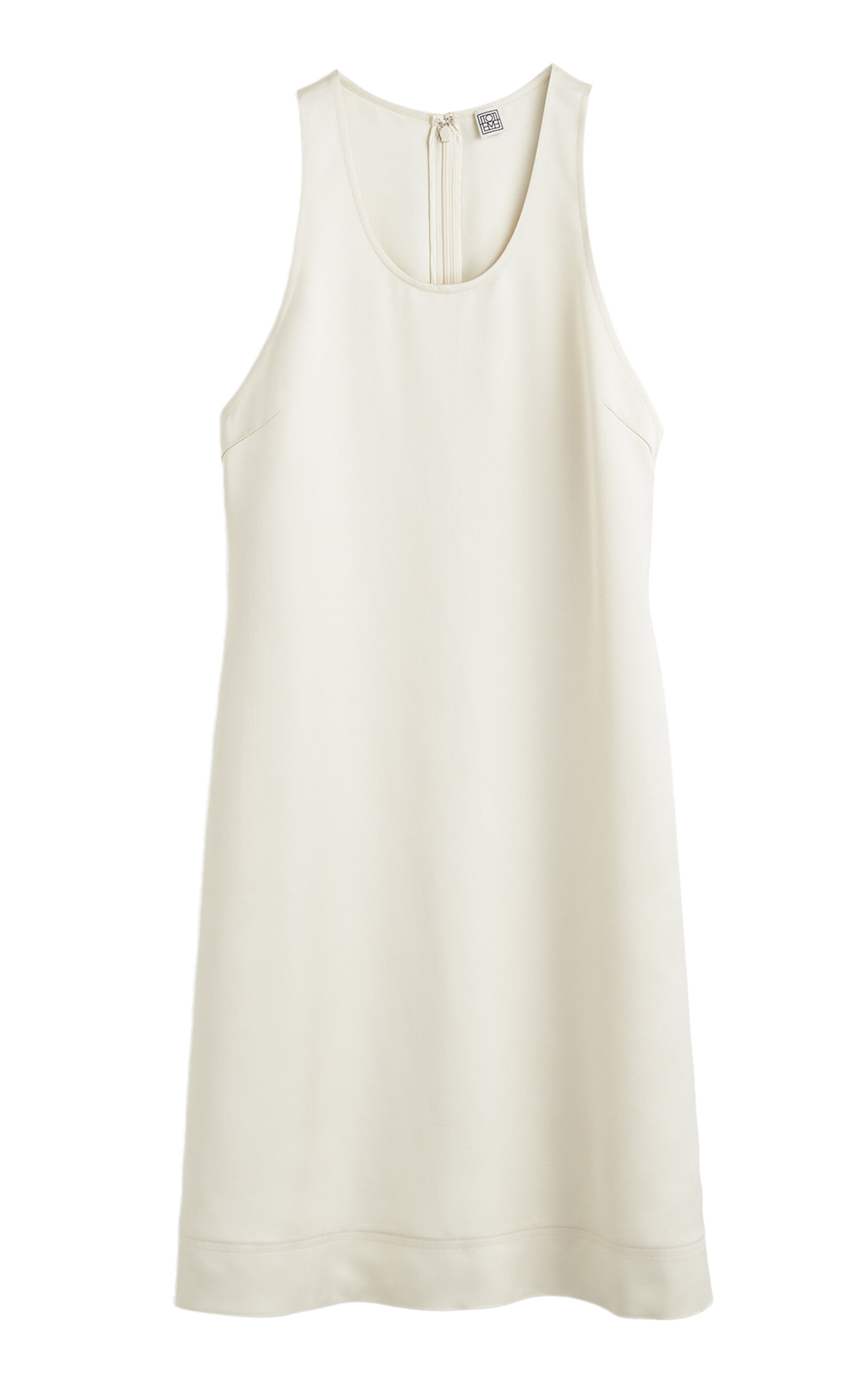 Totême Womens Scoop-neck Woven Maxi Dress Macadamia In Ivory