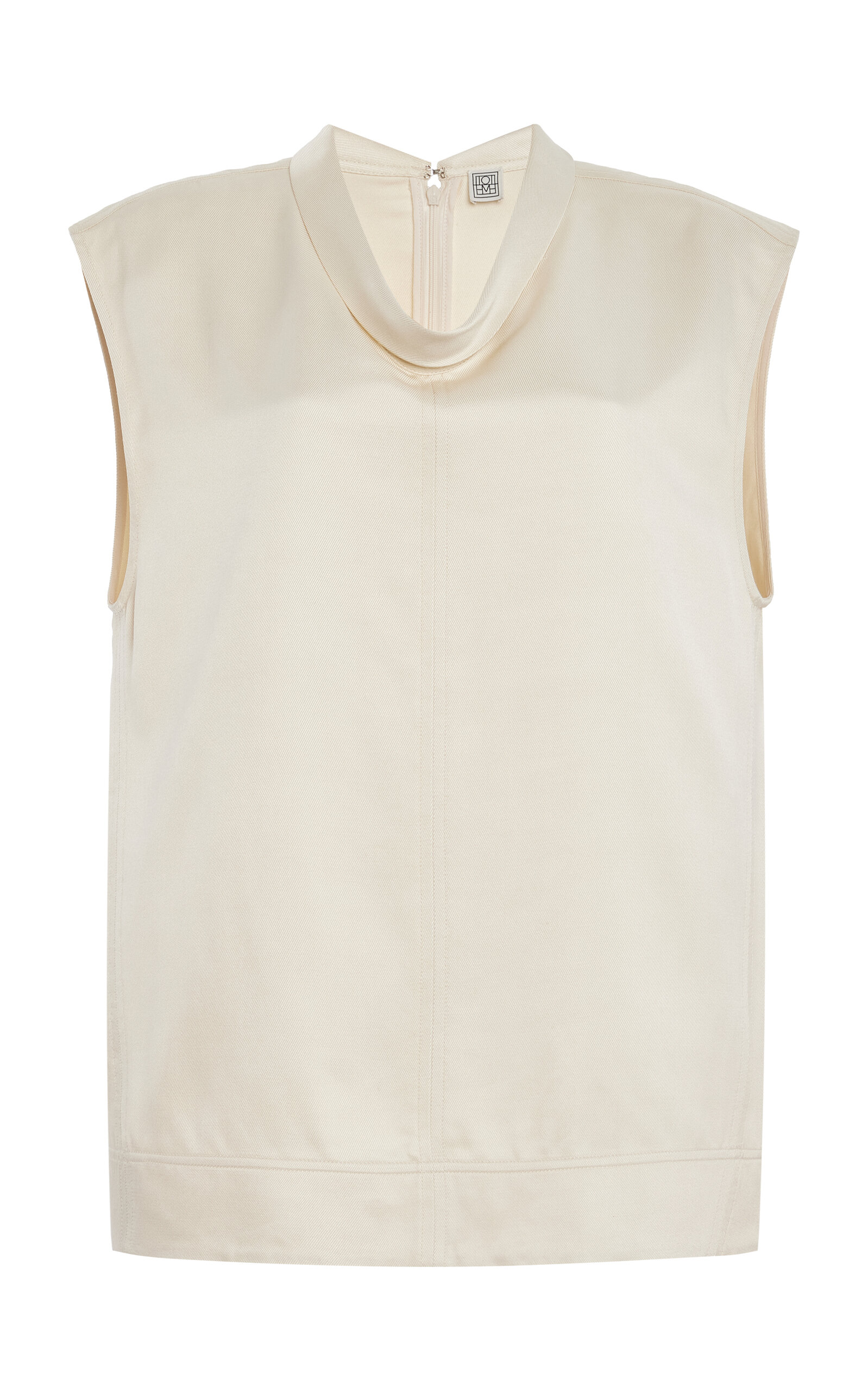 Shop Totême Satin Top In Ivory