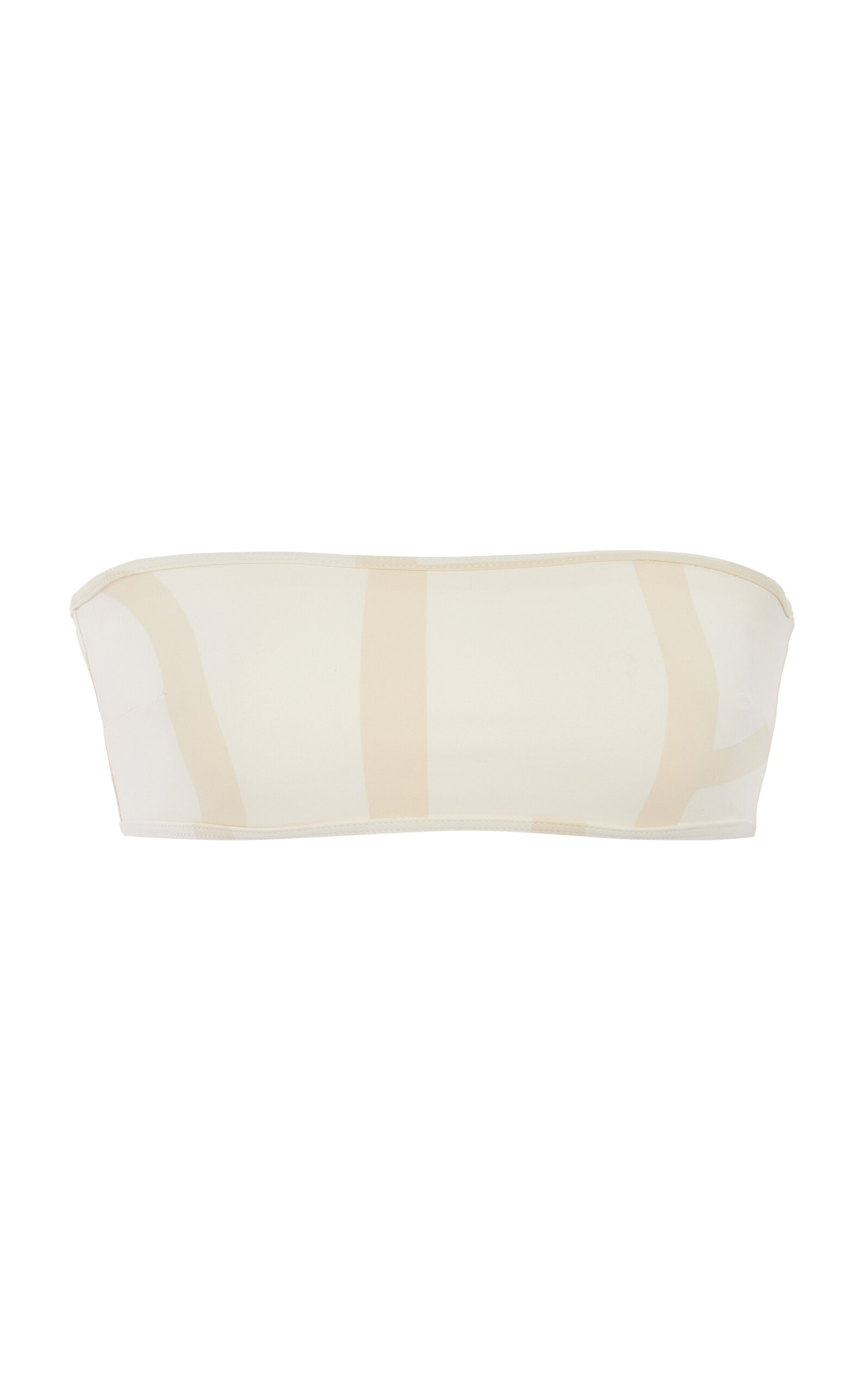 Totême Monogram Strapless Bikini Top In Ivory