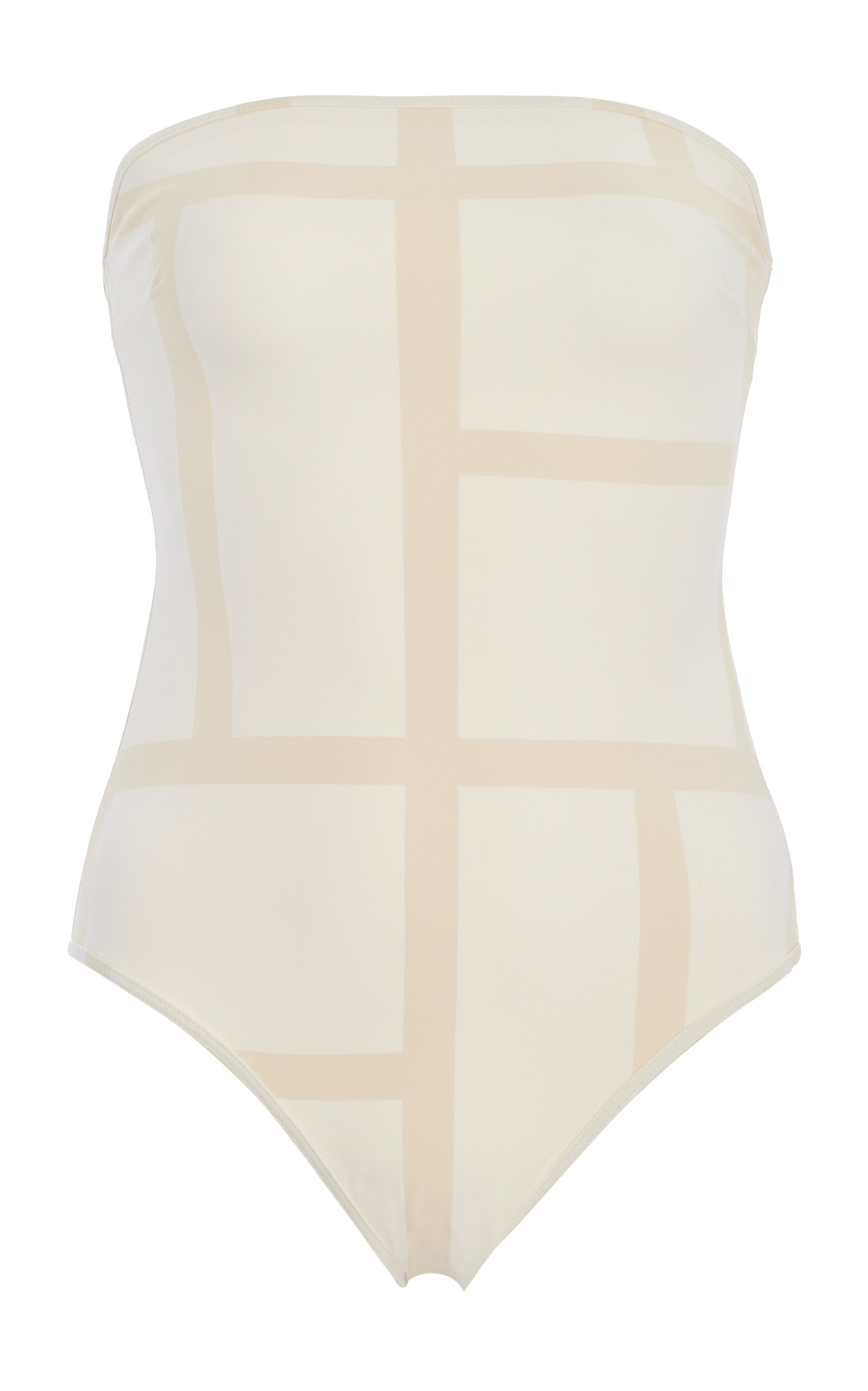 Toteme Monogram Strapless One-Piece Swimsuit - Ivory - XS