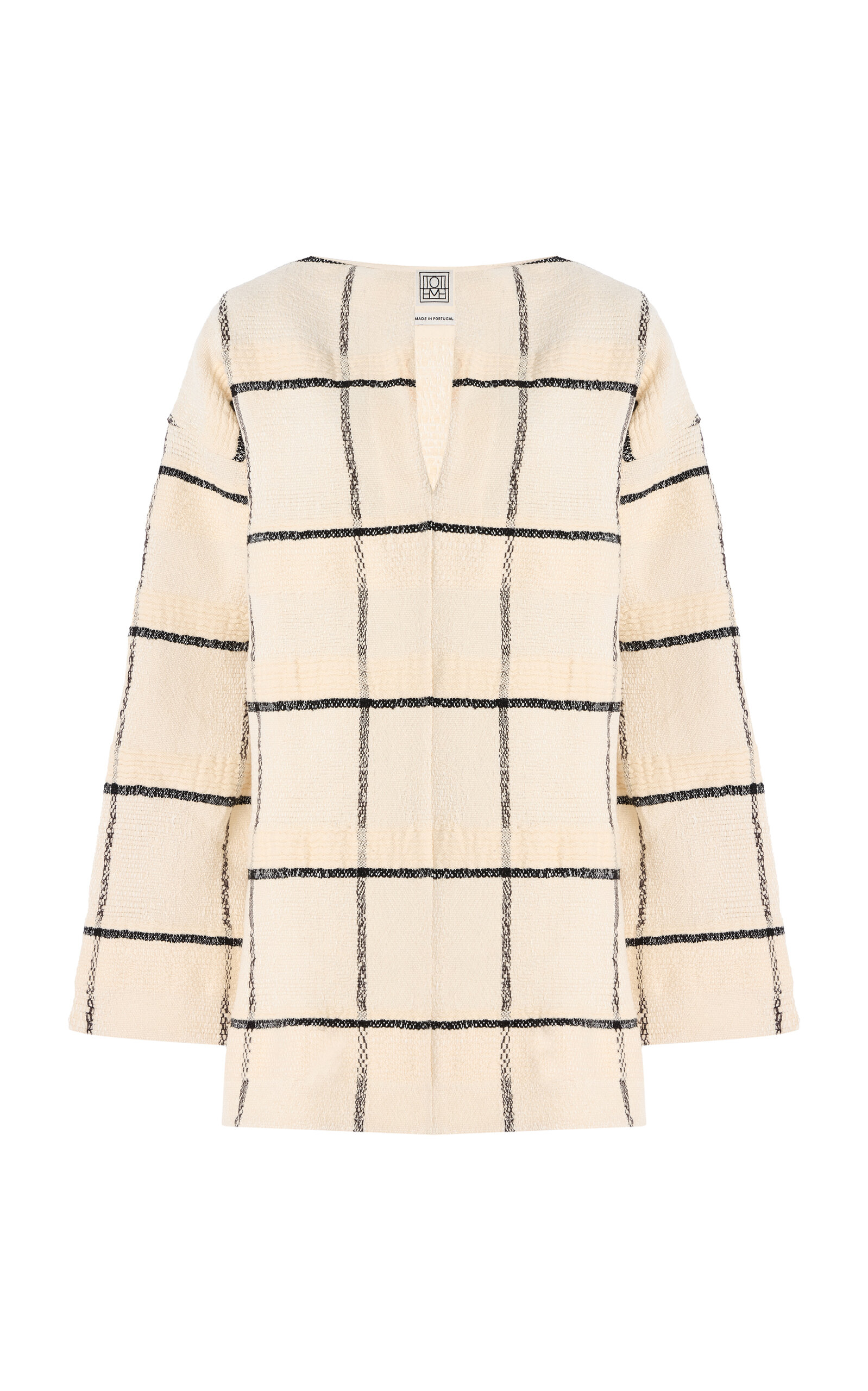 Windowpane-Checked Cotton-Blend Tunic