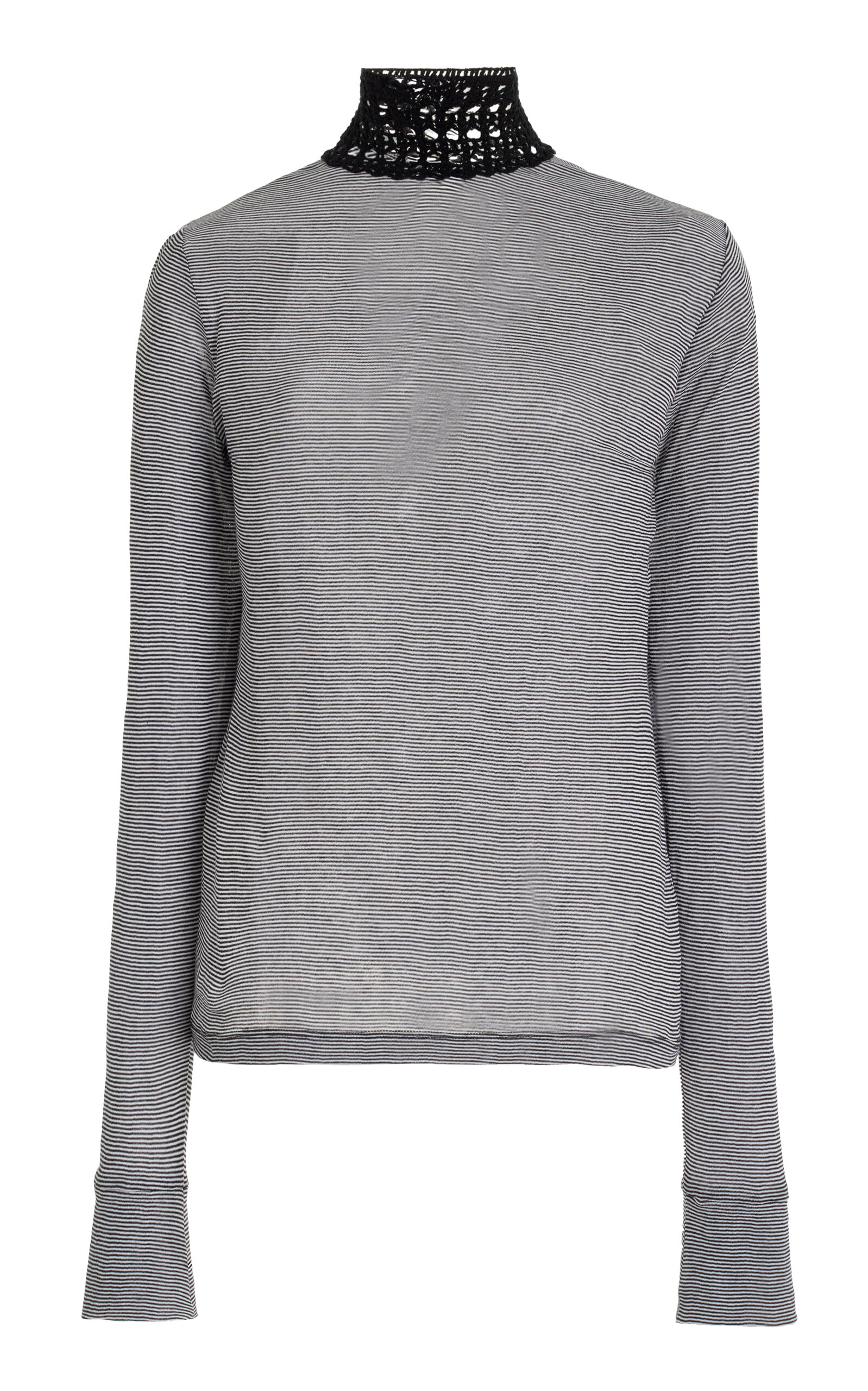 Sanda Crochet-Trimmed Knit Cotton Top