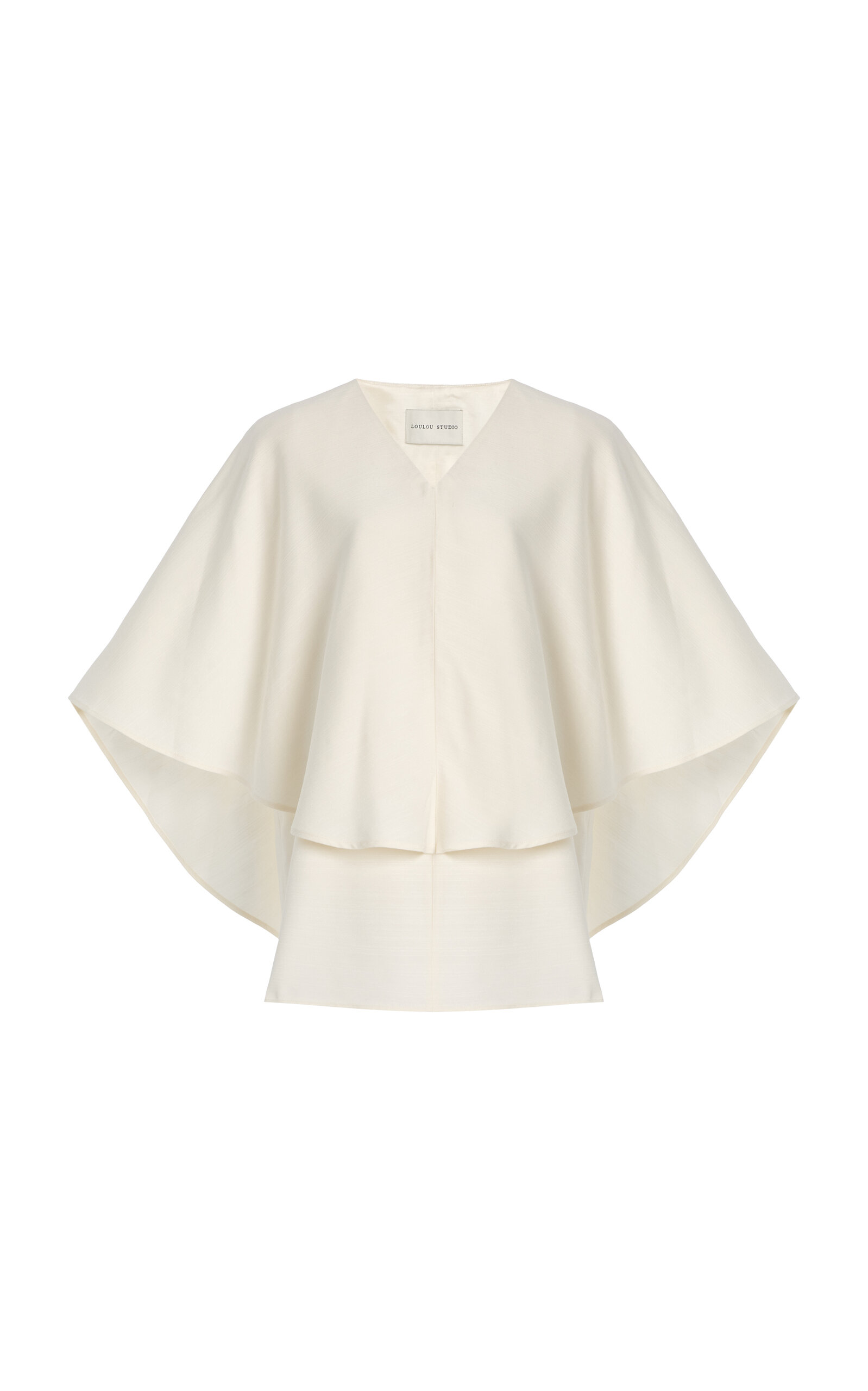 Loulou de Saison Arona Cape-Back Crepe Top - Ivory