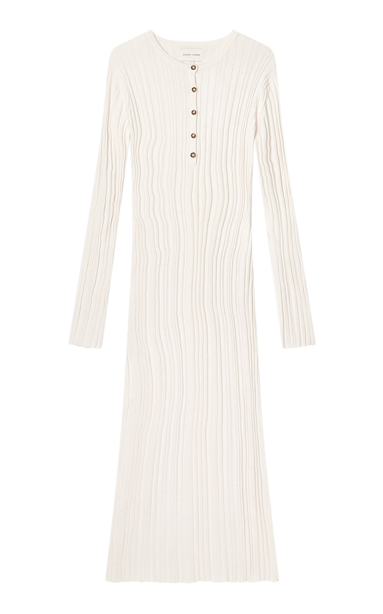 Loulou de Saison Eldara Ribbed Silk-Cotton Maxi Dress - Ivory
