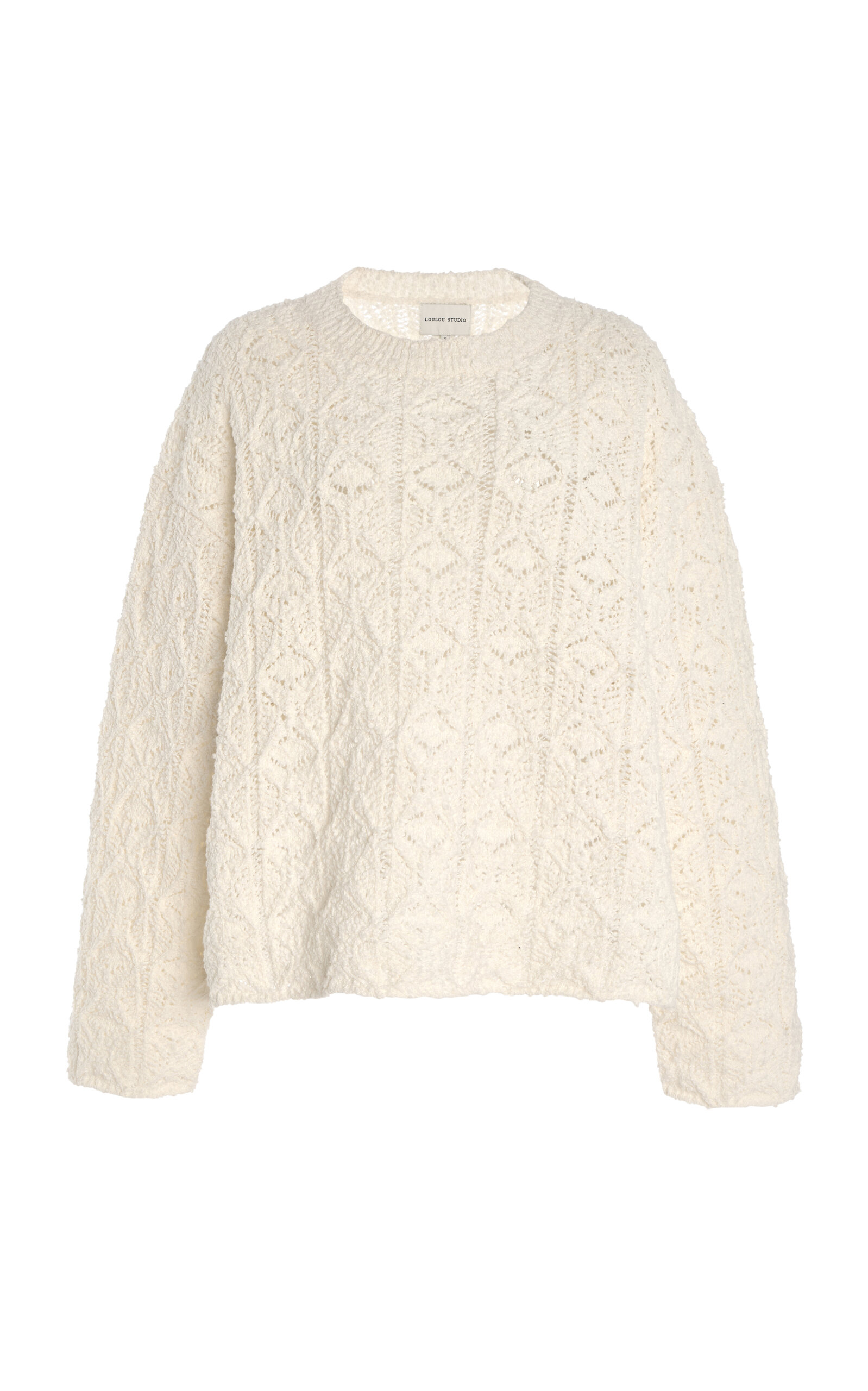 LOULOU DE SAISON NIA COTTON-SILK LACE SWEATER