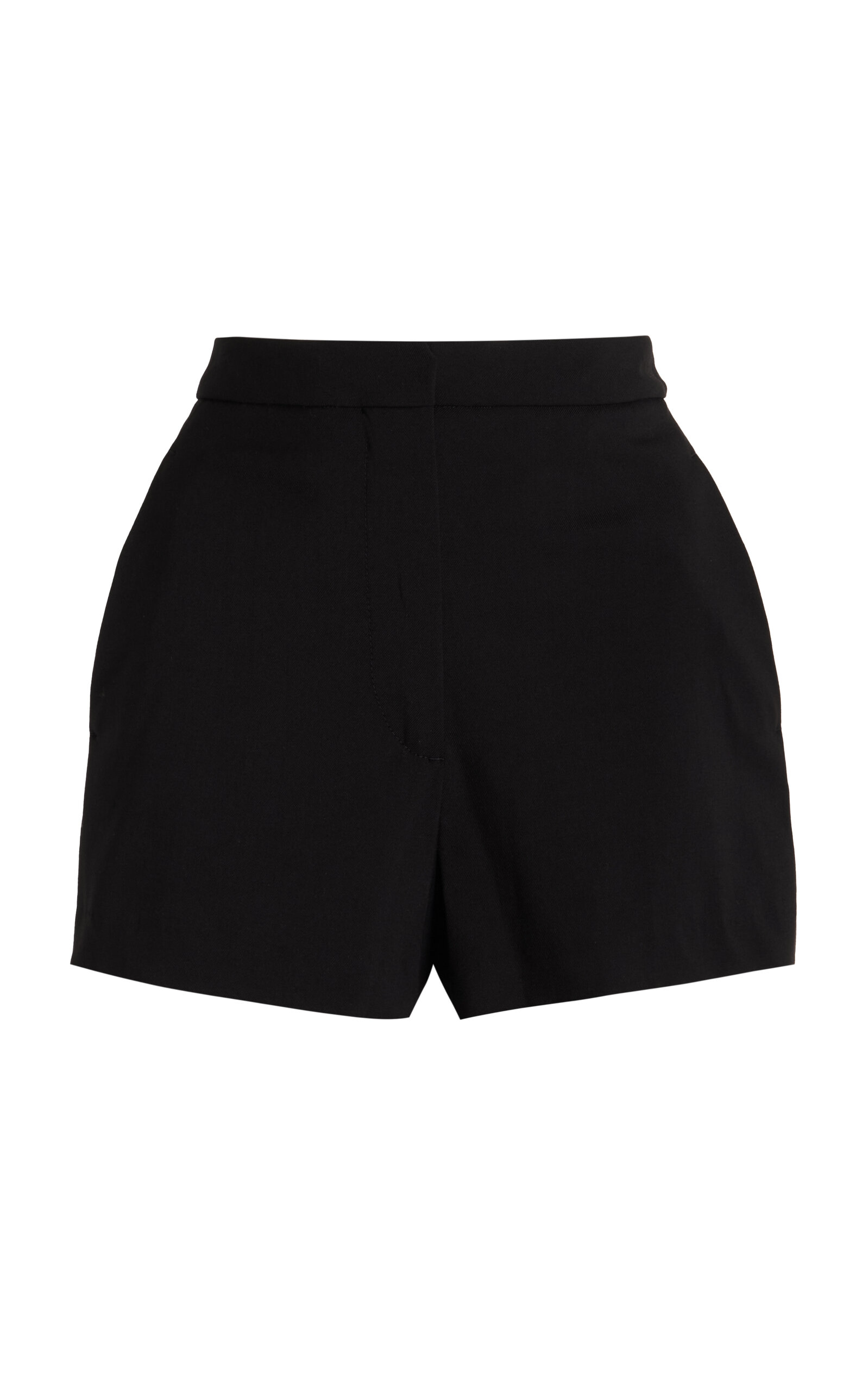 Loulou de Saison Serge Stretch-Wool Mini Shorts - Black