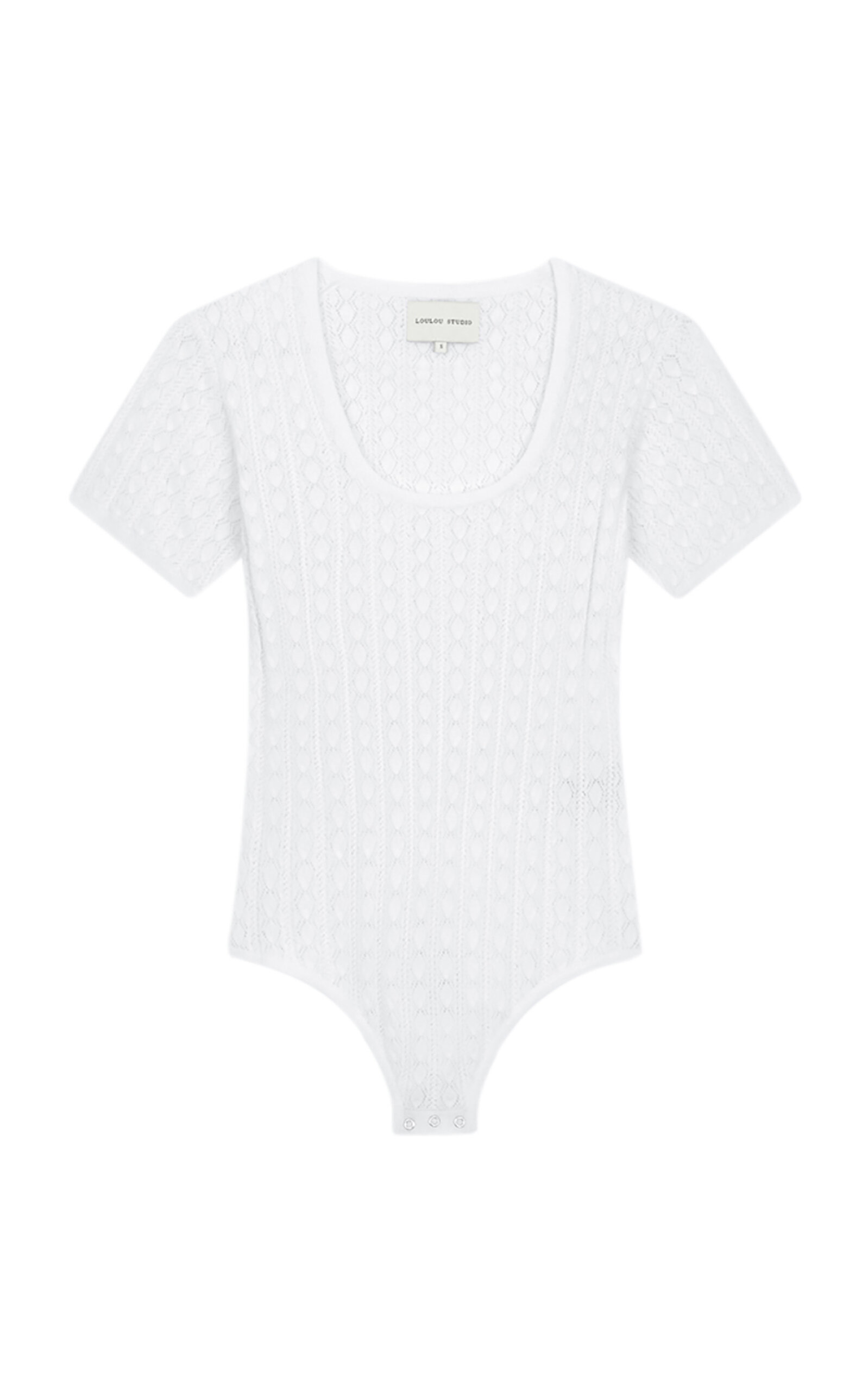 LOULOU DE SAISON SILAS RIBBED KNIT LACE BODYSUIT