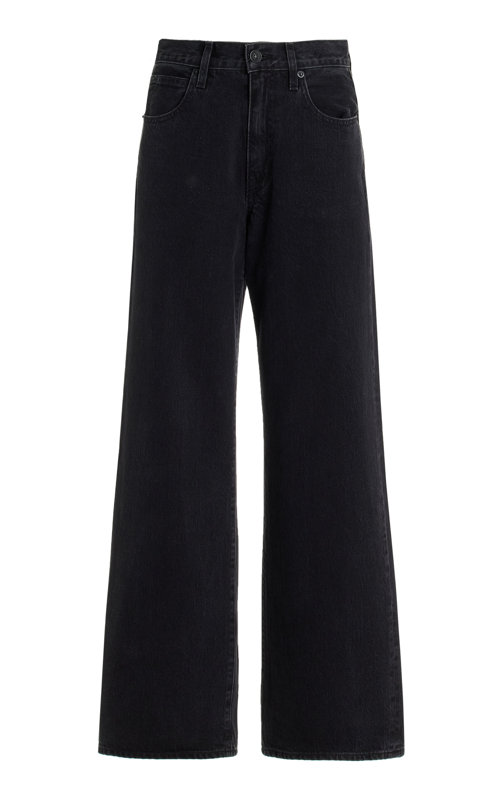 SLVRLAKE Grace Rigid High-Rise Wide-Leg Jeans - Black
