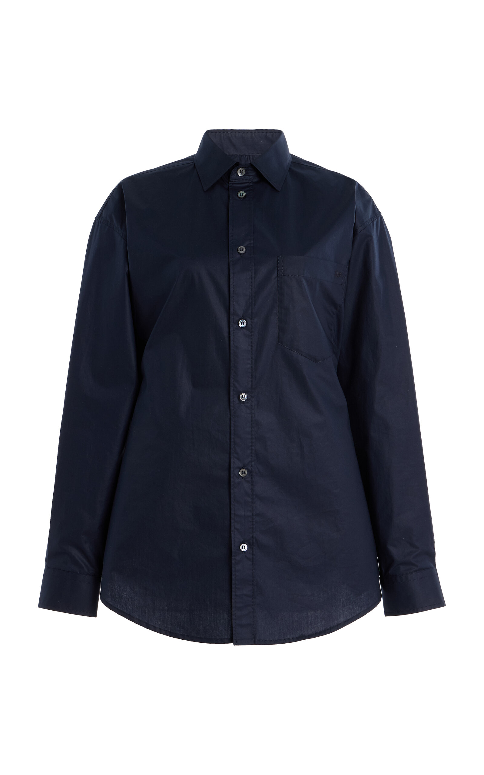 Shop Darkpark Anne Cotton-poplin Shirt In Navy
