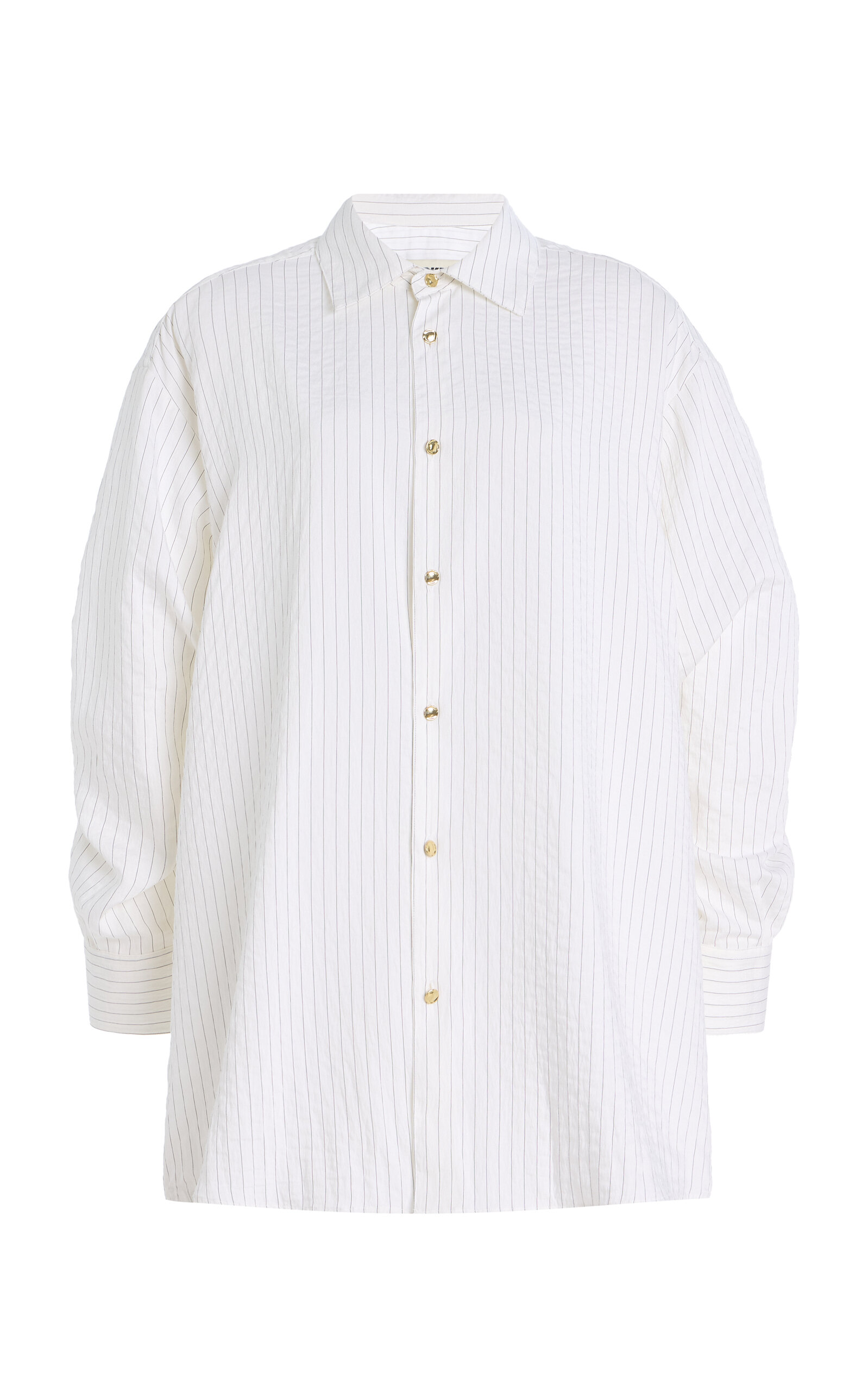 Shop Darkpark Keanu Striped Modal Shirt In Black,white